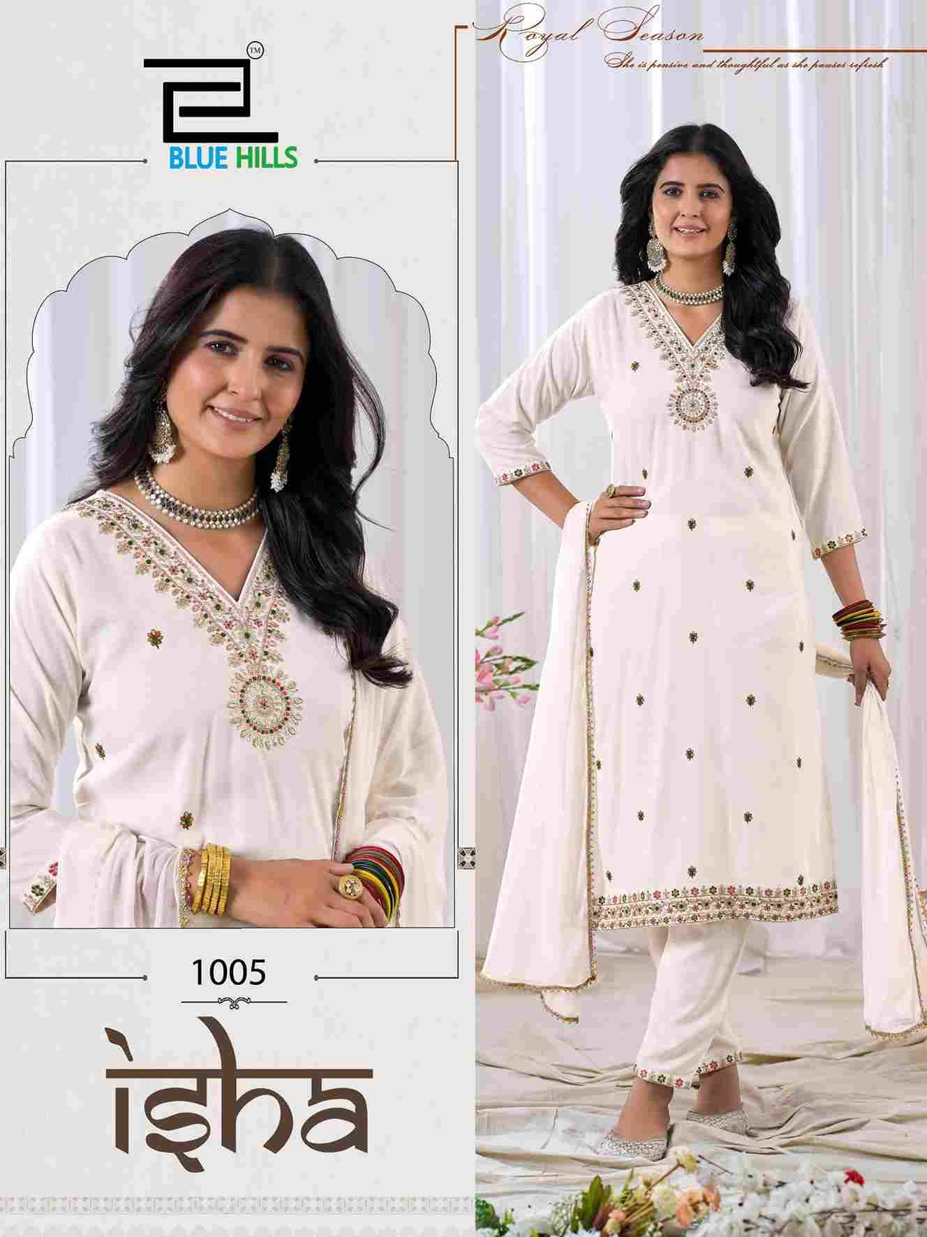 Isha By Blue Hills 1001 To 1006 Series Designer Festive Suits Beautiful Fancy Colorful Stylish Party Wear & Occasional Wear Rayon Dresses At Wholesale Price