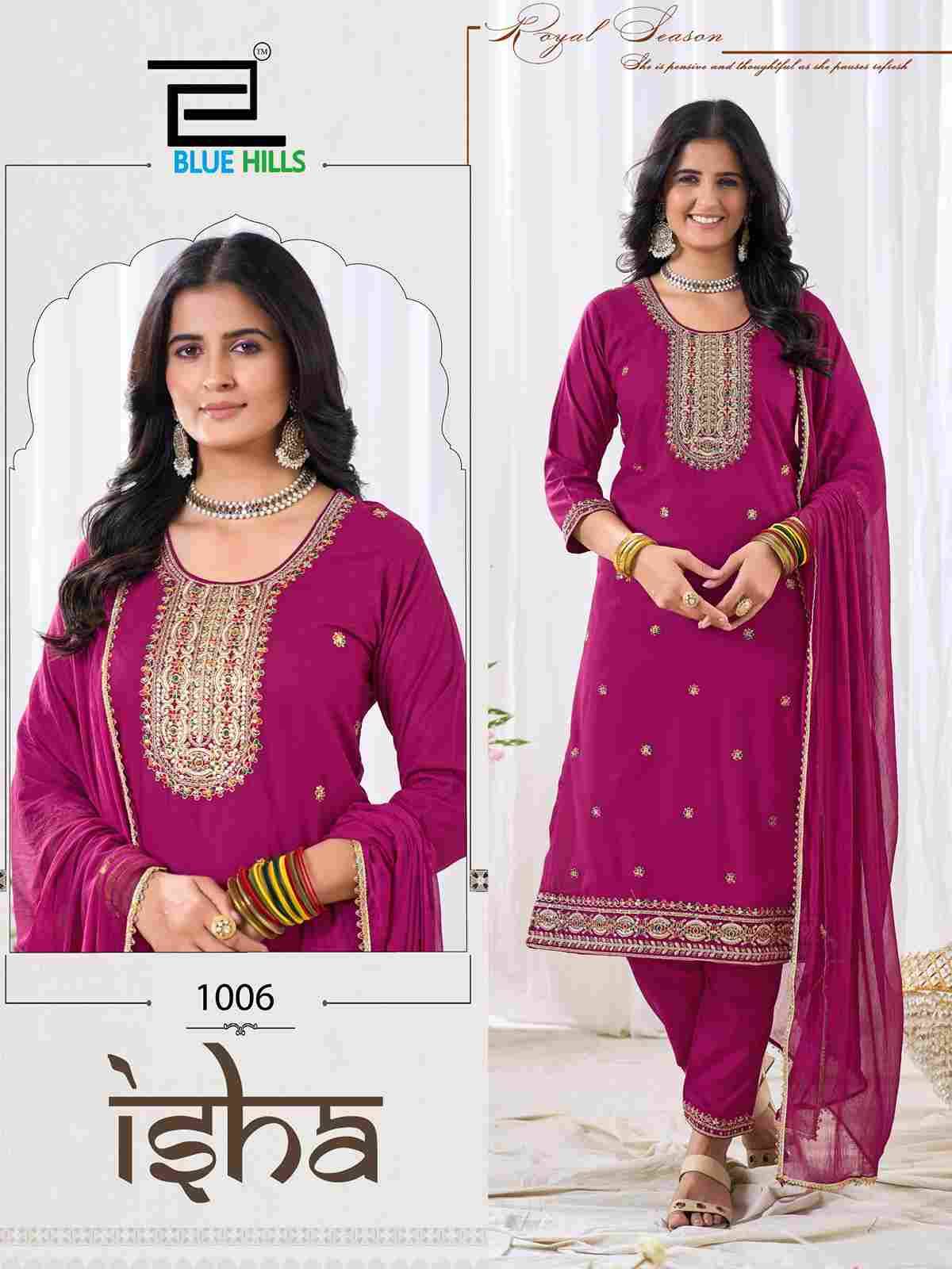 Isha By Blue Hills 1001 To 1006 Series Designer Festive Suits Beautiful Fancy Colorful Stylish Party Wear & Occasional Wear Rayon Dresses At Wholesale Price
