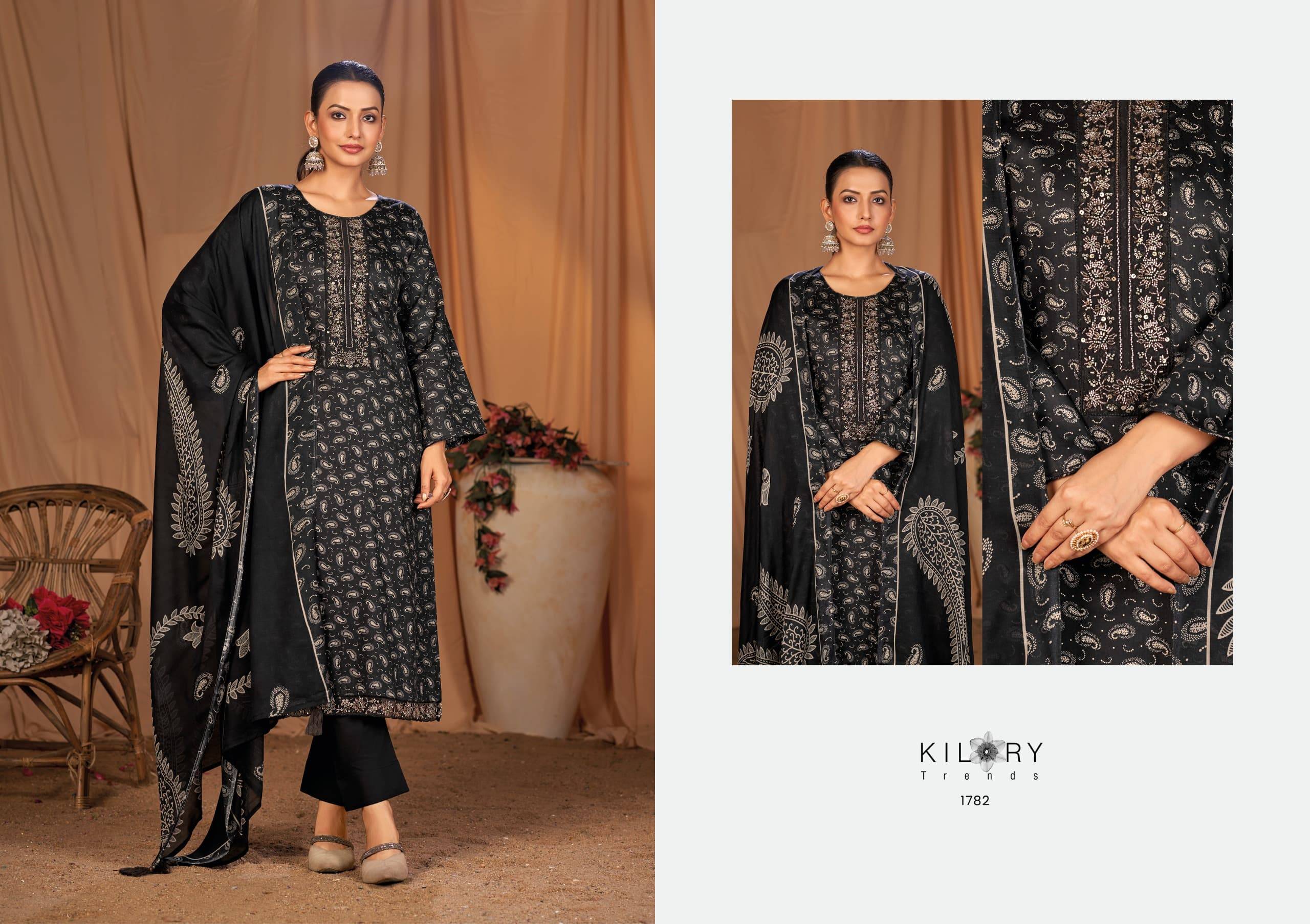 Kyara By Kilory 1781 To 1786 Series Designer Festive Suits Beautiful Fancy Colorful Stylish Party Wear & Occasional Wear Pure Jam Silk Dresses At Wholesale Price