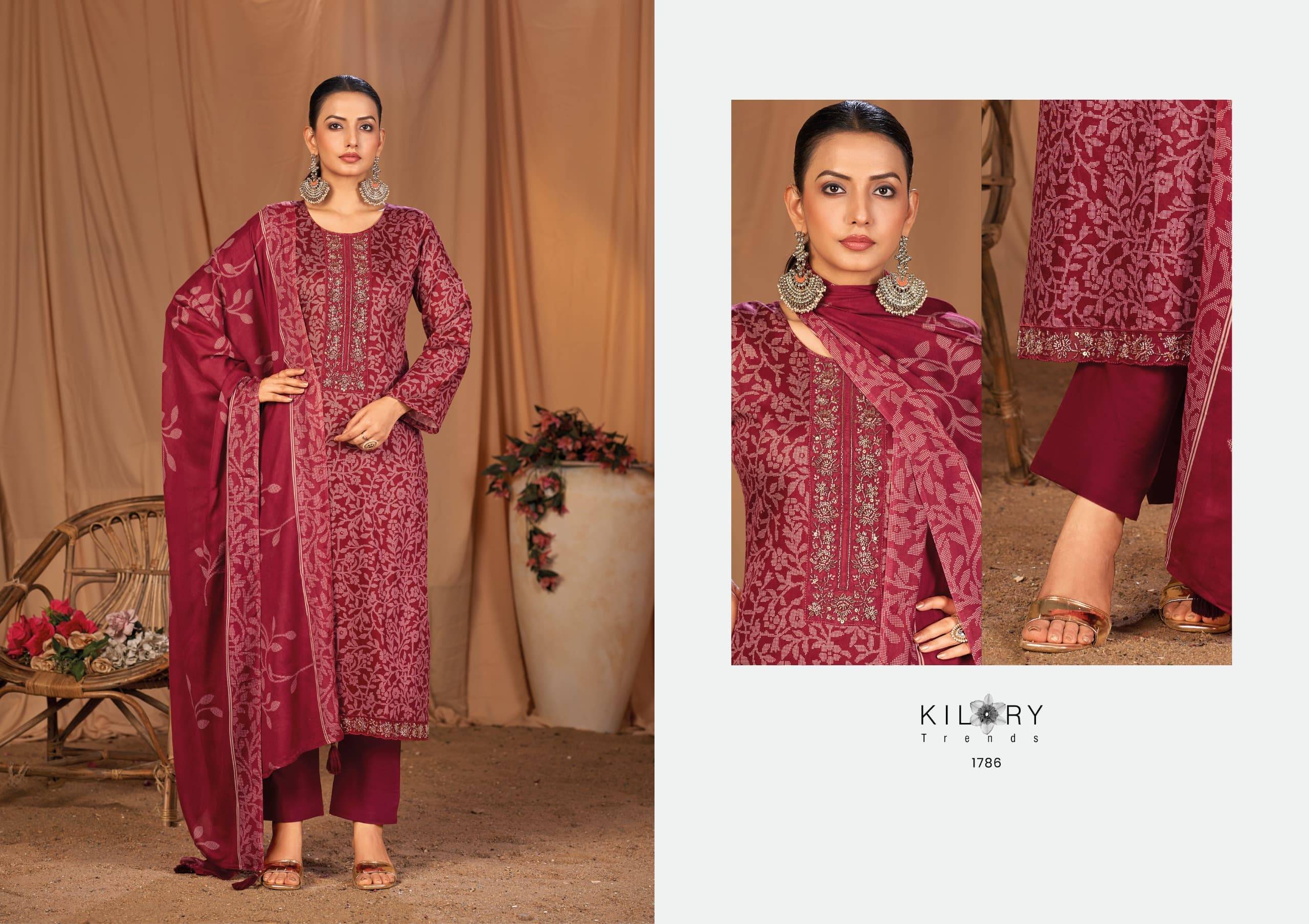 Kyara By Kilory 1781 To 1786 Series Designer Festive Suits Beautiful Fancy Colorful Stylish Party Wear & Occasional Wear Pure Jam Silk Dresses At Wholesale Price
