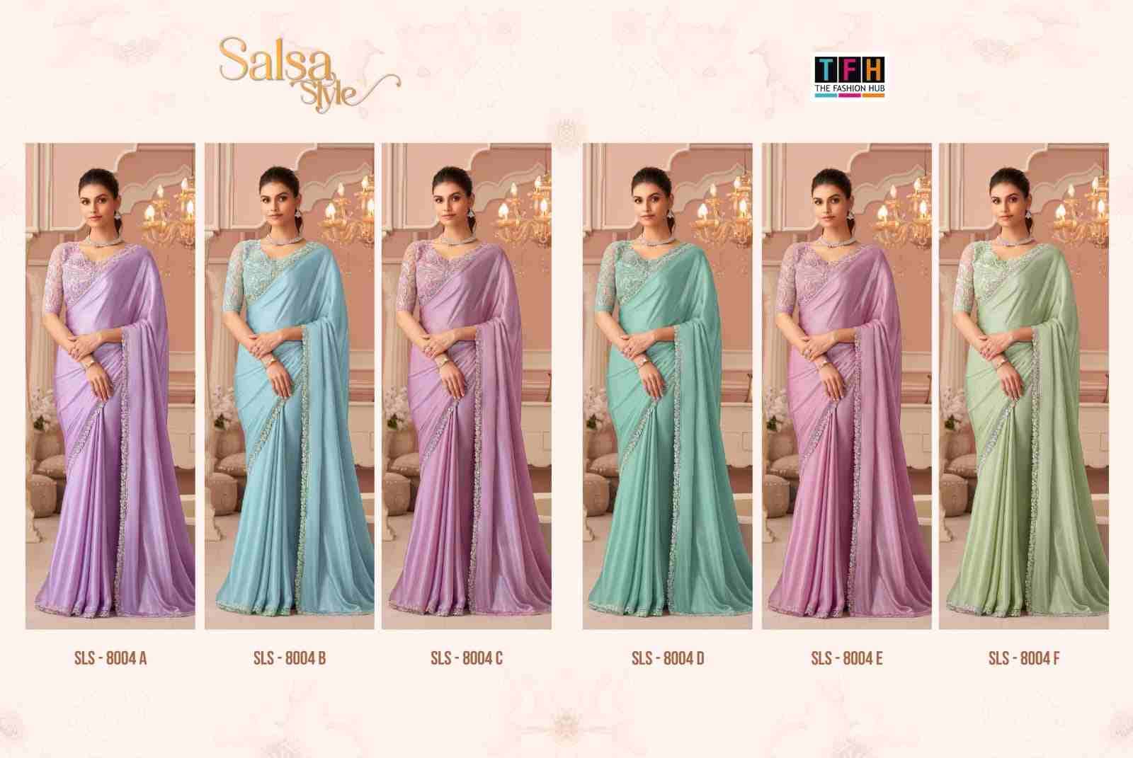Salsa Style 8004 Colours By TFH 8004-A To 8004-F Series Indian Traditional Wear Collection Beautiful Stylish Fancy Colorful Party Wear & Occasional Wear Chiffon Sarees At Wholesale Price