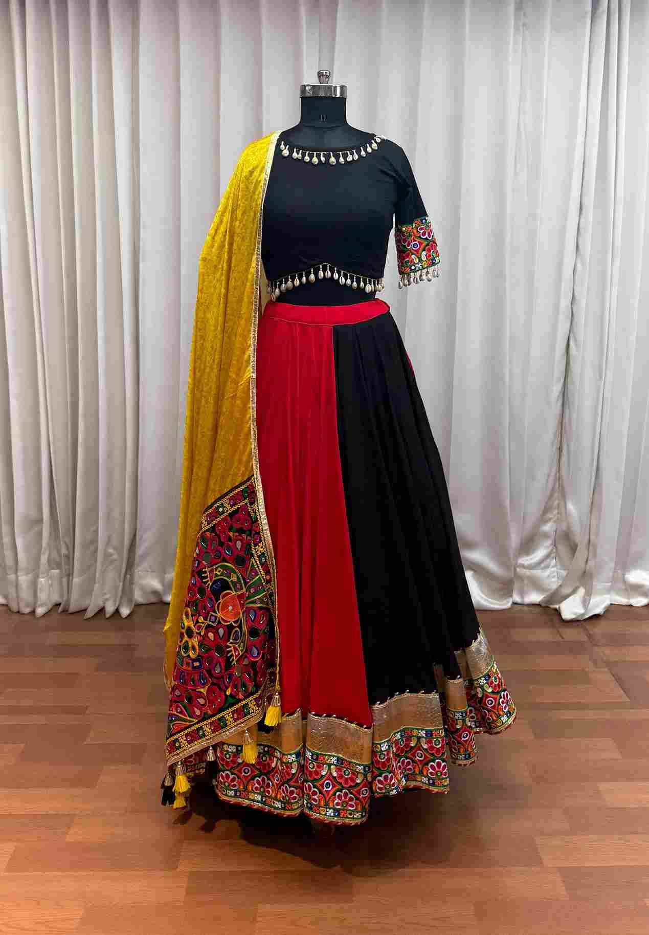 Raas Vol-27 By Shubhkala 11081 To 11087 Series Navratri Wear Collection Beautiful Stylish Colorful Fancy Party Wear & Occasional Wear Viscose Cotton Lehengas At Wholesale Price