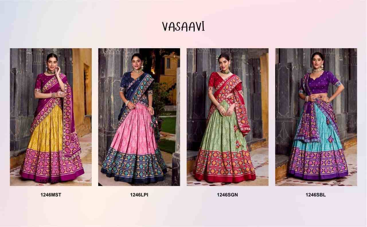 Vasaavi By Fashid Wholesale 1246-A To 1246-D Series Designer Beautiful Collection Occasional Wear & Party Wear Tussar Silk Lehengas At Wholesale Price