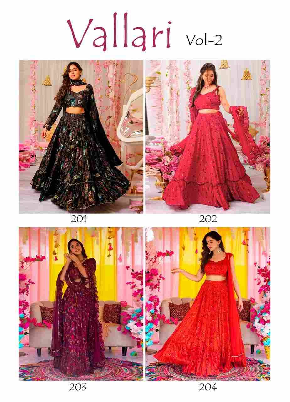 Vallari Vol-2 By Fashid Wholesale 201 To 204 Series Designer Beautiful Collection Occasional Wear & Party Wear Chinnon Lehengas At Wholesale Price