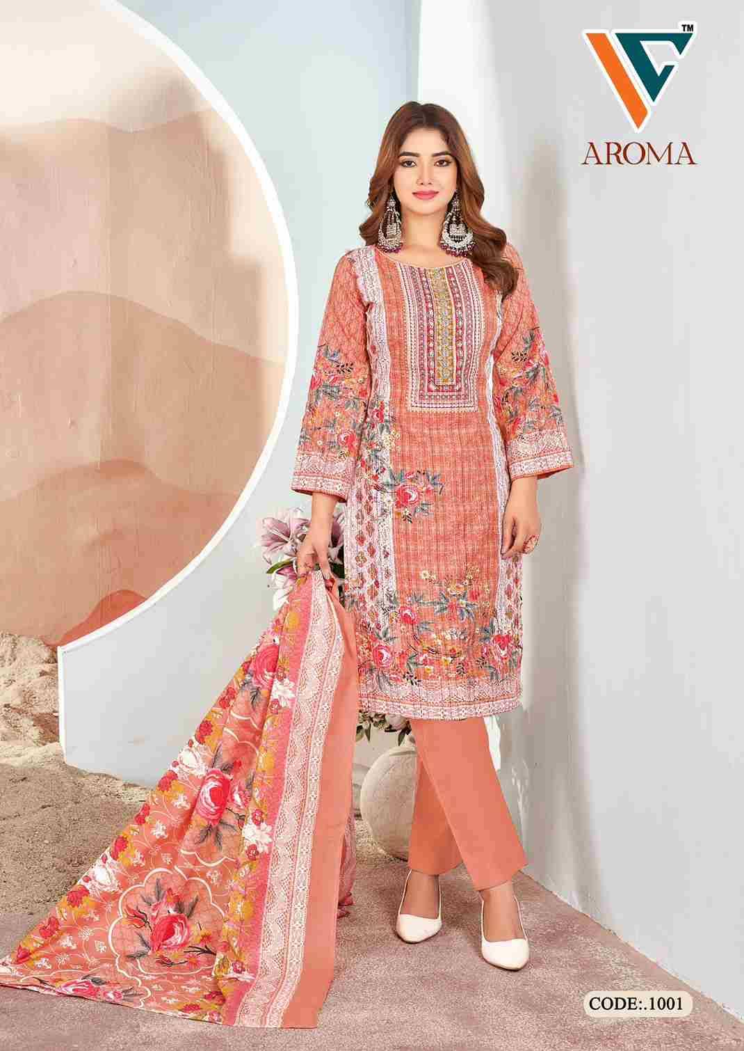 Aroma Vol-1 By Vandana Creation 1001 To 1008 Series Beautiful Festive Suits Stylish Fancy Colorful Casual Wear & Ethnic Wear Cotton Print Dresses At Wholesale Price