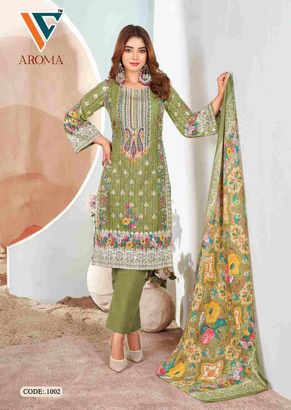 Aroma Vol-1 By Vandana Creation 1001 To 1008 Series Beautiful Festive Suits Stylish Fancy Colorful Casual Wear & Ethnic Wear Cotton Print Dresses At Wholesale Price