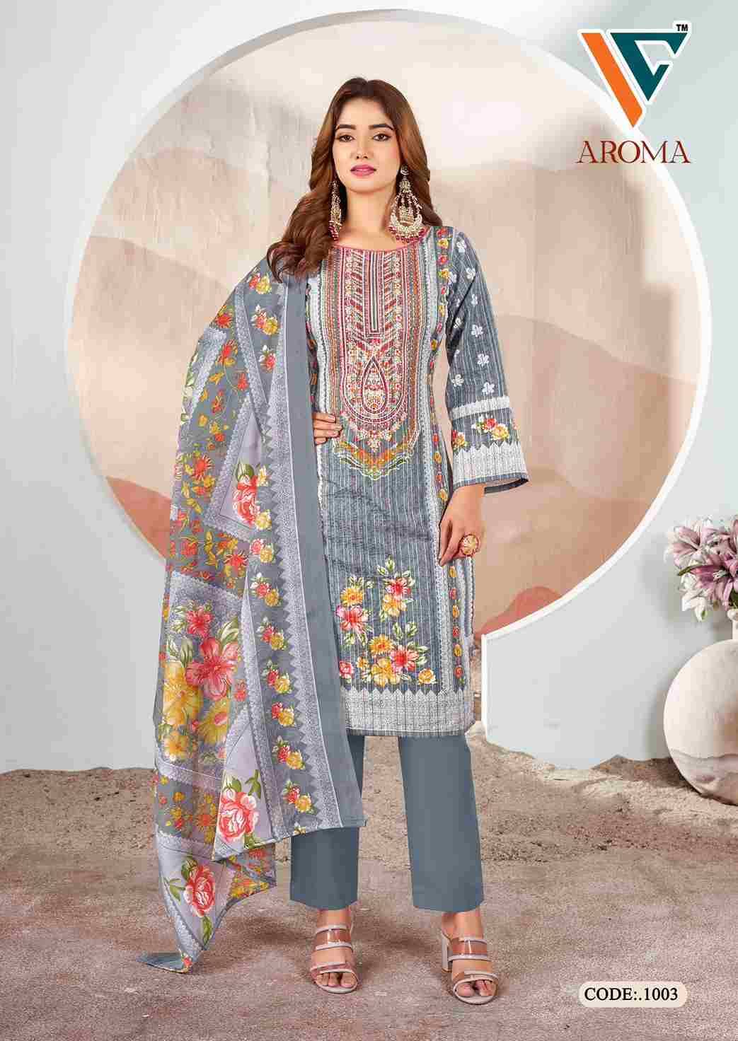 Aroma Vol-1 By Vandana Creation 1001 To 1008 Series Beautiful Festive Suits Stylish Fancy Colorful Casual Wear & Ethnic Wear Cotton Print Dresses At Wholesale Price