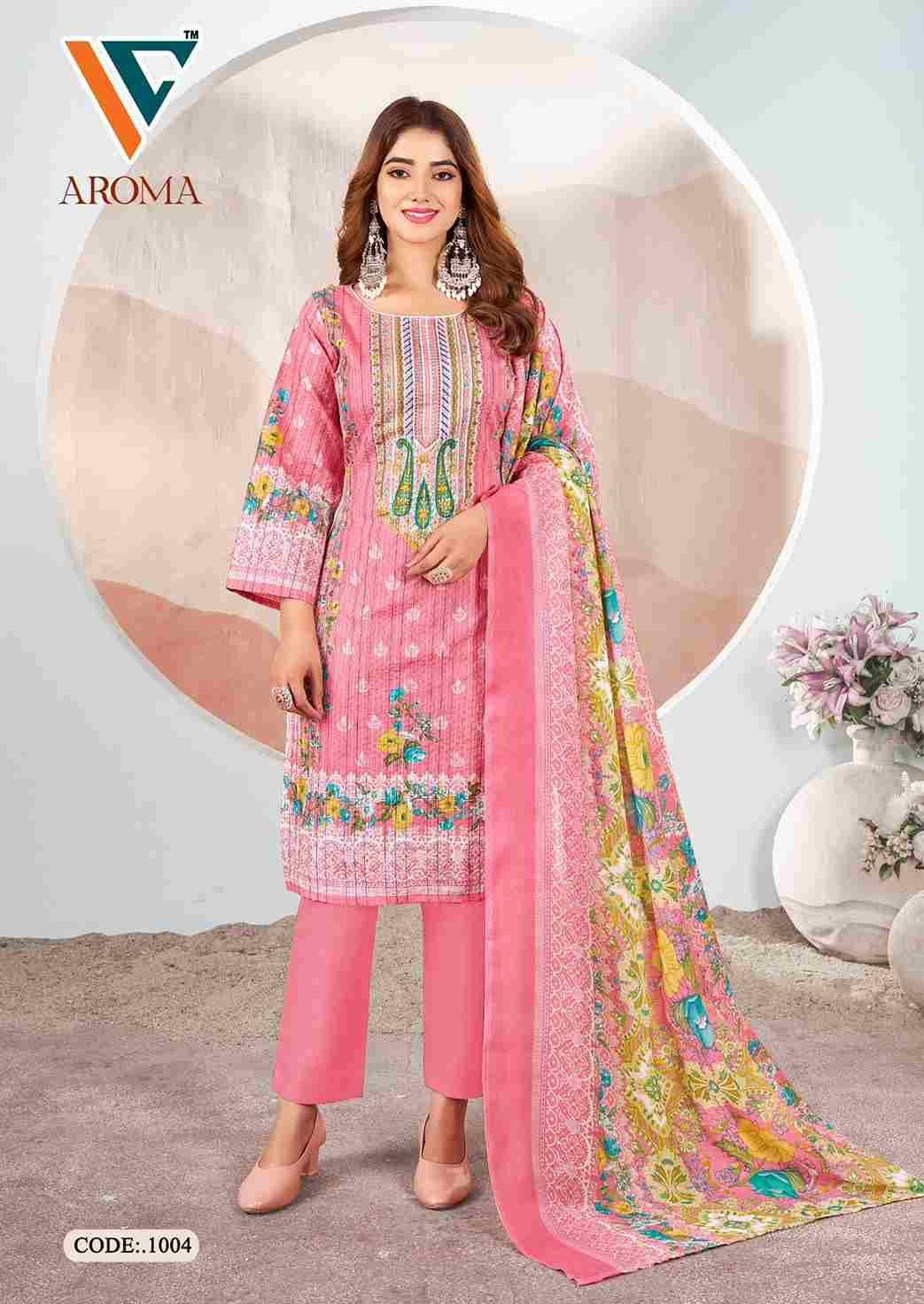 Aroma Vol-1 By Vandana Creation 1001 To 1008 Series Beautiful Festive Suits Stylish Fancy Colorful Casual Wear & Ethnic Wear Cotton Print Dresses At Wholesale Price