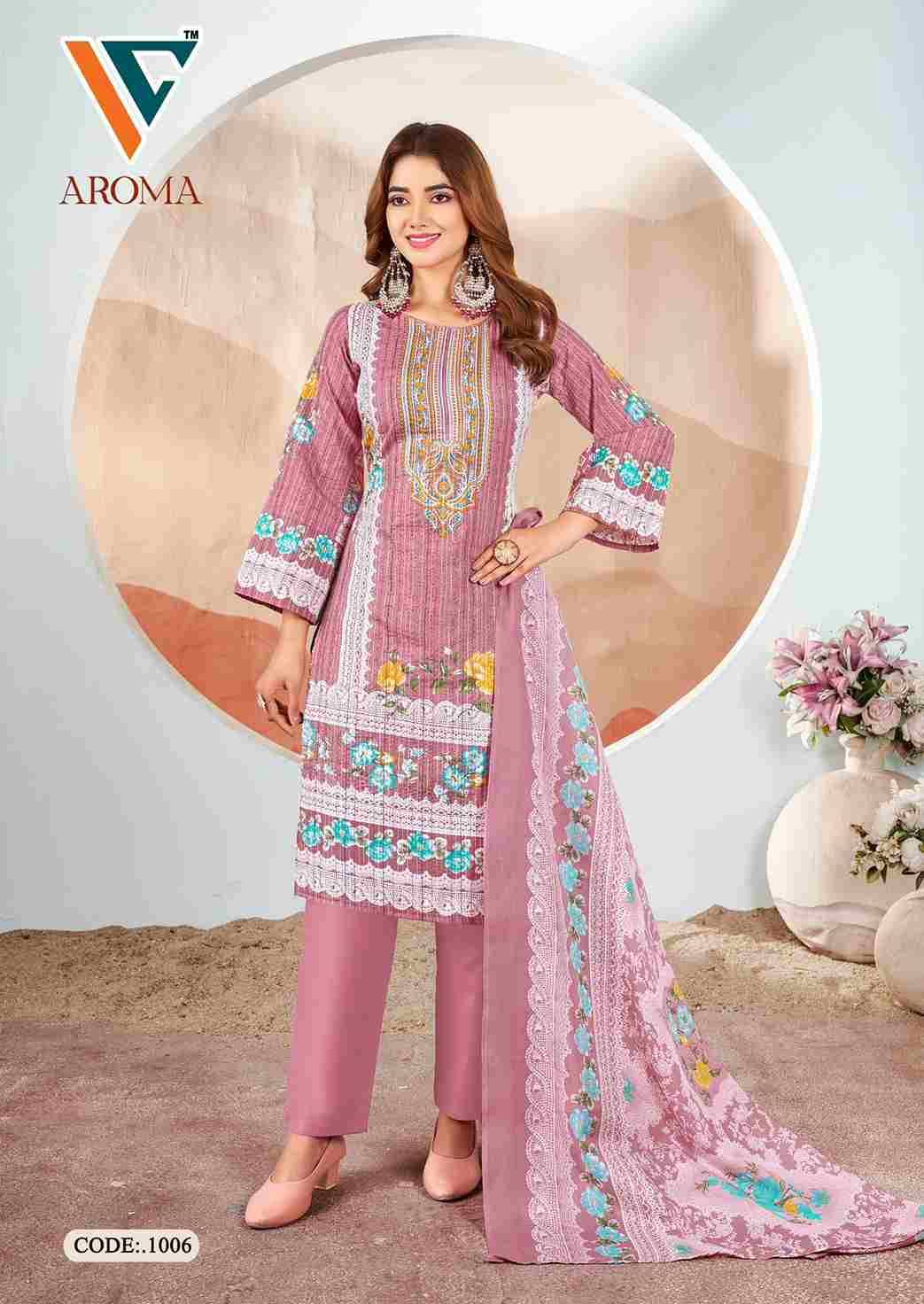 Aroma Vol-1 By Vandana Creation 1001 To 1008 Series Beautiful Festive Suits Stylish Fancy Colorful Casual Wear & Ethnic Wear Cotton Print Dresses At Wholesale Price