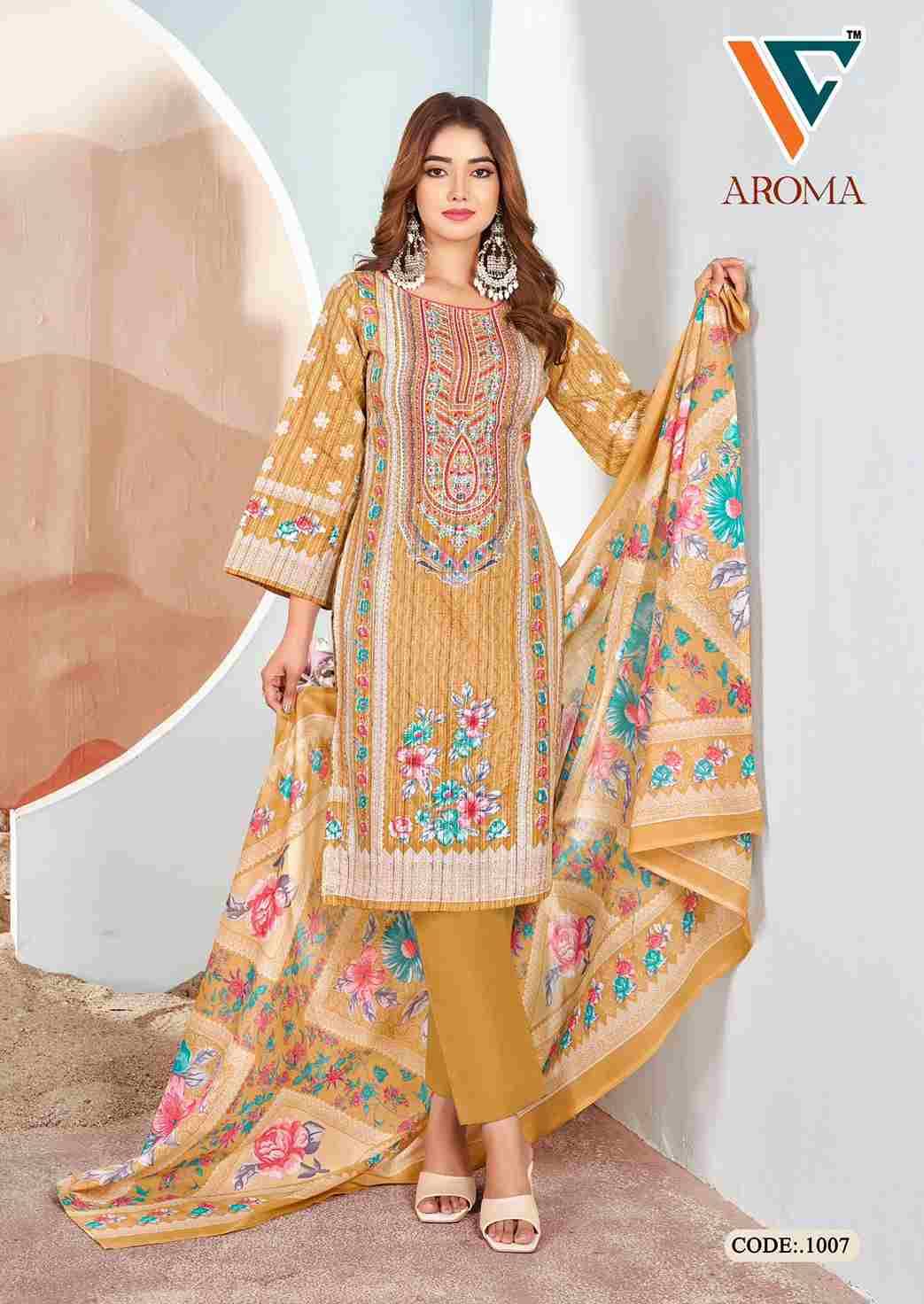 Aroma Vol-1 By Vandana Creation 1001 To 1008 Series Beautiful Festive Suits Stylish Fancy Colorful Casual Wear & Ethnic Wear Cotton Print Dresses At Wholesale Price
