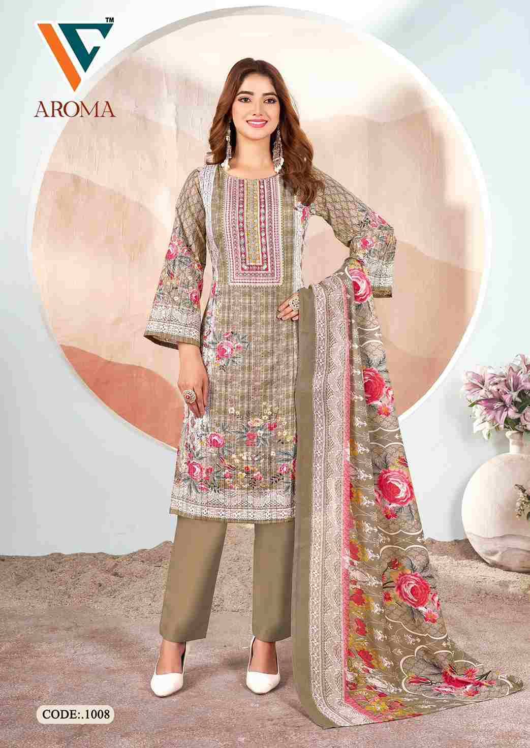 Aroma Vol-1 By Vandana Creation 1001 To 1008 Series Beautiful Festive Suits Stylish Fancy Colorful Casual Wear & Ethnic Wear Cotton Print Dresses At Wholesale Price