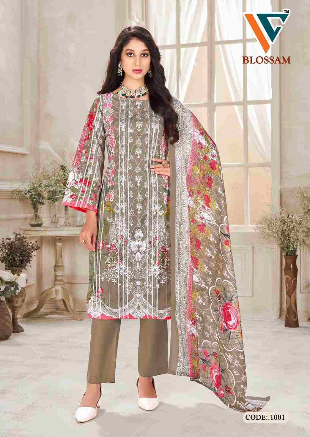 Blossom Vol-1 By Vandana Creation 1001 To 1008 Series Beautiful Festive Suits Stylish Fancy Colorful Casual Wear & Ethnic Wear Cotton Print Dresses At Wholesale Price