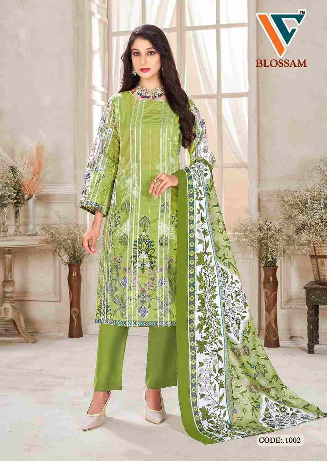 Blossom Vol-1 By Vandana Creation 1001 To 1008 Series Beautiful Festive Suits Stylish Fancy Colorful Casual Wear & Ethnic Wear Cotton Print Dresses At Wholesale Price