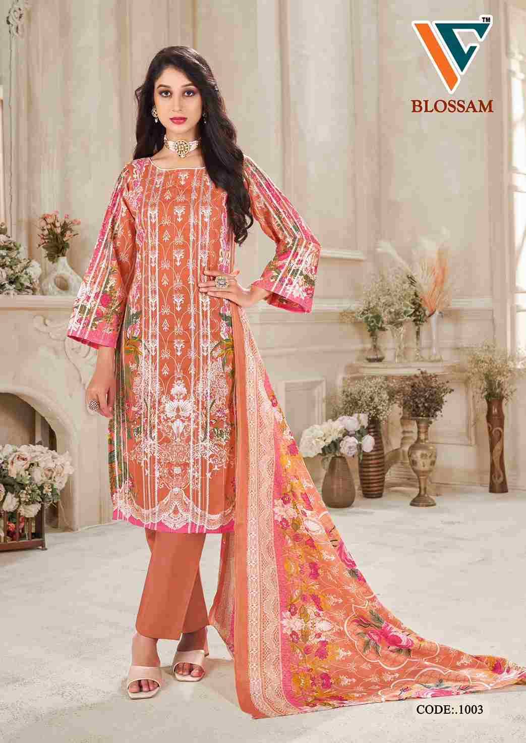 Blossom Vol-1 By Vandana Creation 1001 To 1008 Series Beautiful Festive Suits Stylish Fancy Colorful Casual Wear & Ethnic Wear Cotton Print Dresses At Wholesale Price