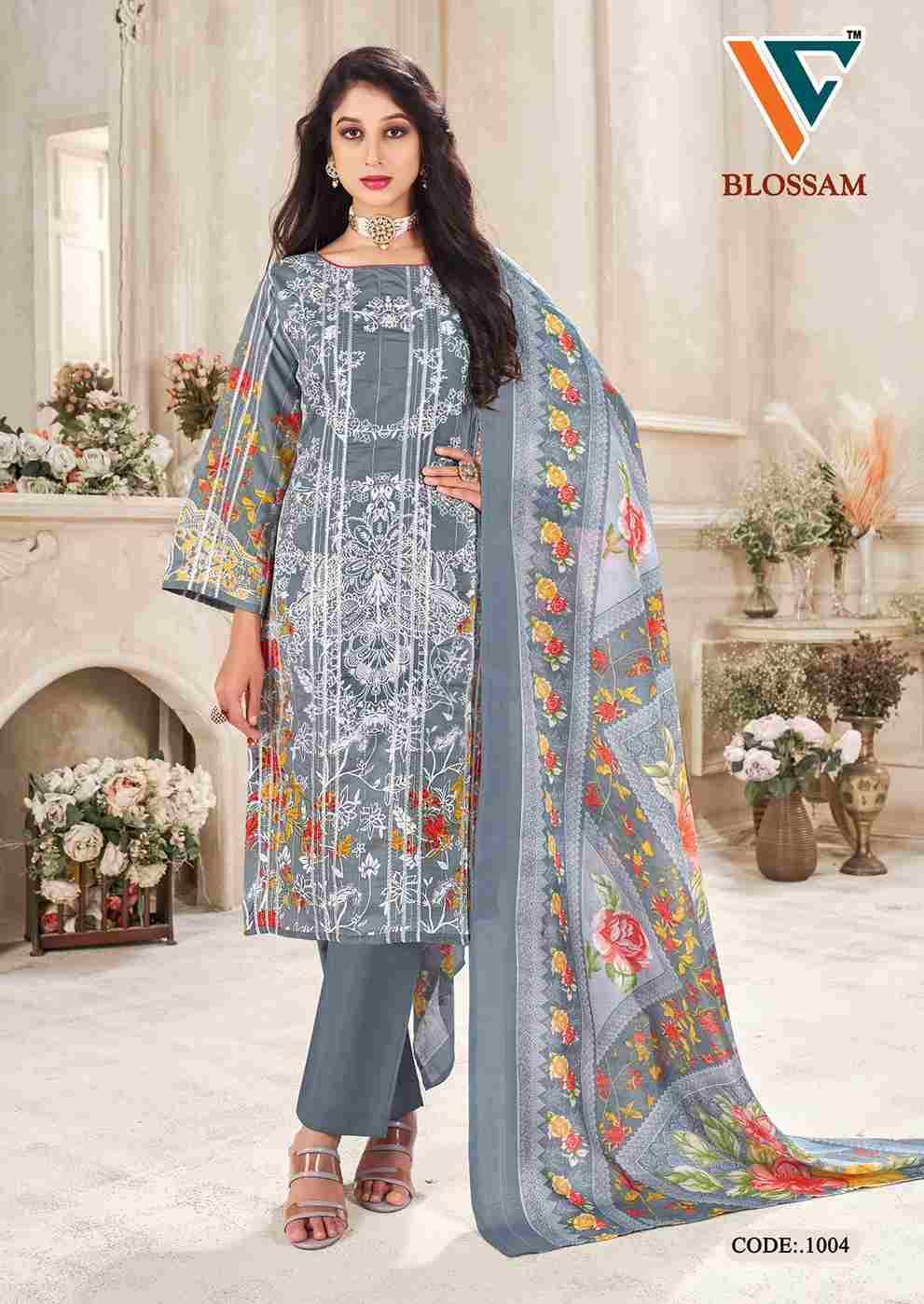 Blossom Vol-1 By Vandana Creation 1001 To 1008 Series Beautiful Festive Suits Stylish Fancy Colorful Casual Wear & Ethnic Wear Cotton Print Dresses At Wholesale Price