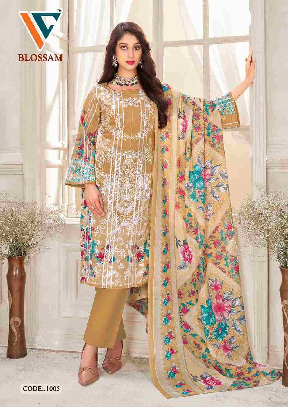 Blossom Vol-1 By Vandana Creation 1001 To 1008 Series Beautiful Festive Suits Stylish Fancy Colorful Casual Wear & Ethnic Wear Cotton Print Dresses At Wholesale Price