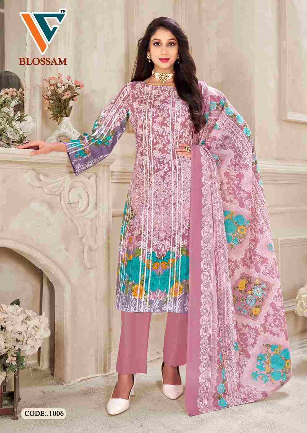 Blossom Vol-1 By Vandana Creation 1001 To 1008 Series Beautiful Festive Suits Stylish Fancy Colorful Casual Wear & Ethnic Wear Cotton Print Dresses At Wholesale Price