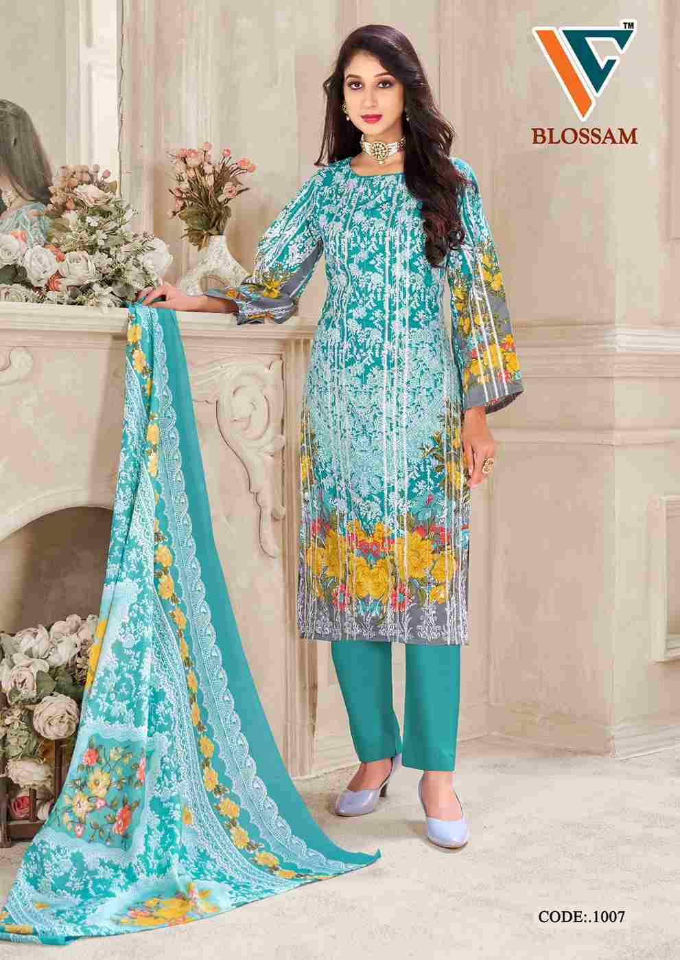 Blossom Vol-1 By Vandana Creation 1001 To 1008 Series Beautiful Festive Suits Stylish Fancy Colorful Casual Wear & Ethnic Wear Cotton Print Dresses At Wholesale Price