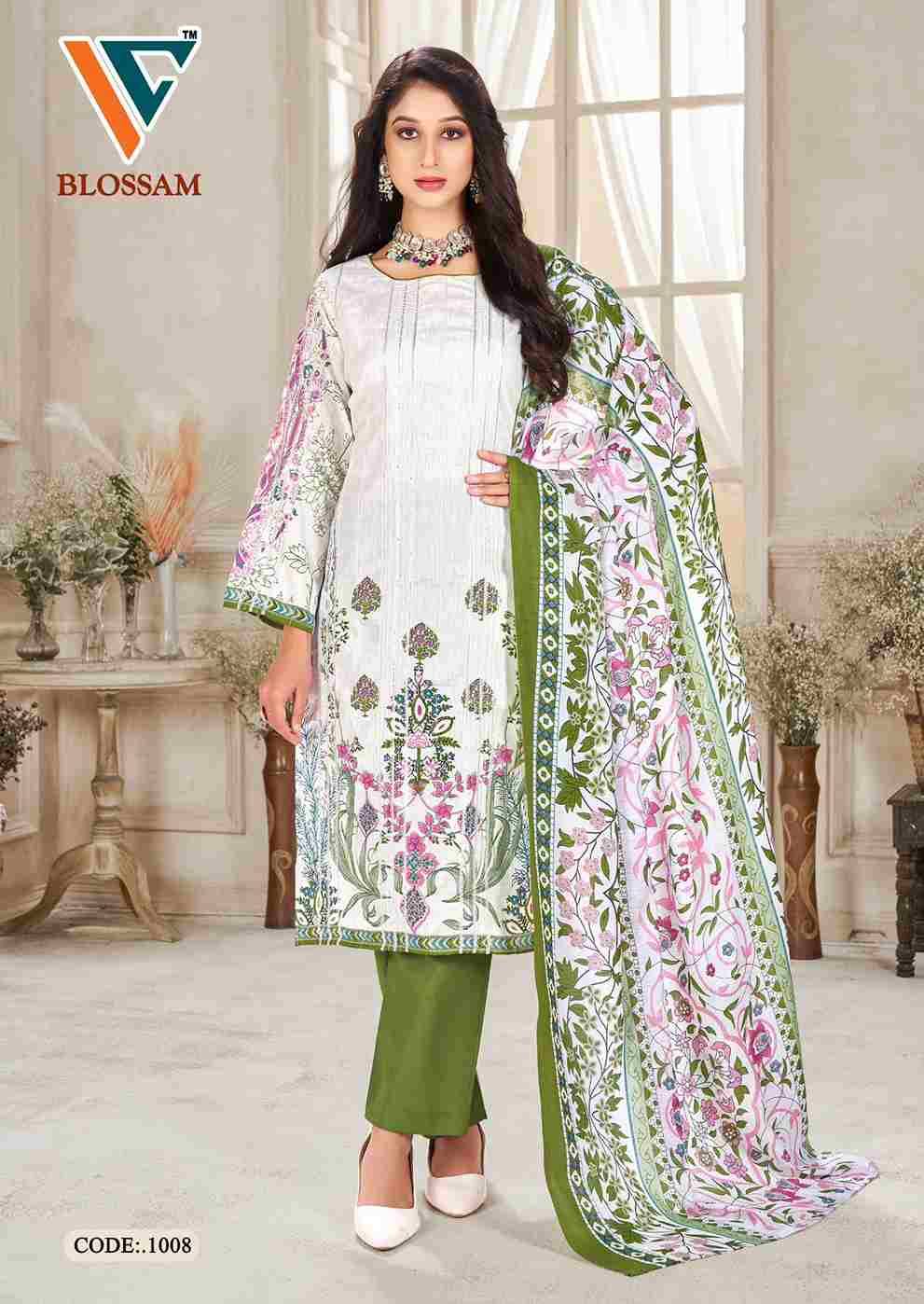 Blossom Vol-1 By Vandana Creation 1001 To 1008 Series Beautiful Festive Suits Stylish Fancy Colorful Casual Wear & Ethnic Wear Cotton Print Dresses At Wholesale Price