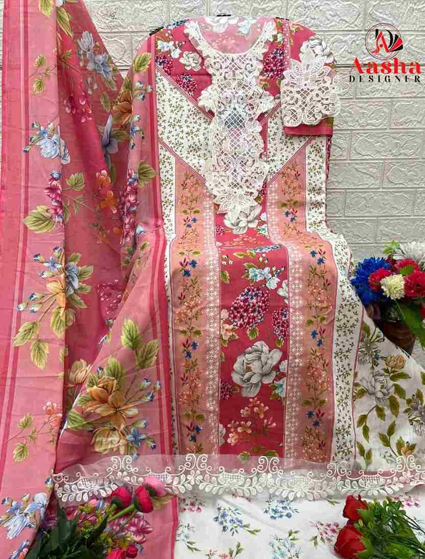 Aasha 1153 Colours By Aasha Designer 1153-A To 1153-B Series Pakistani Suits Beautiful Fancy Colorful Stylish Party Wear & Occasional Wear Pure Cotton Embroidery Dresses At Wholesale Price