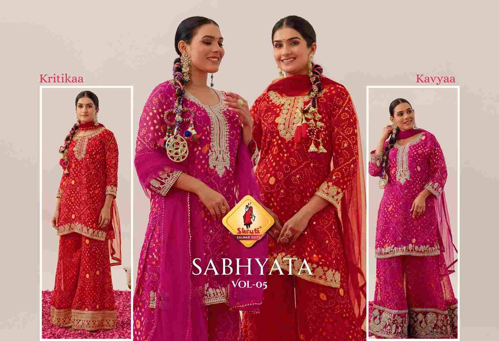 Sabhyata Vol-5 By Shruti 101 To 102 Series Designer Sharara Suits Beautiful Fancy Colorful Stylish Party Wear & Occasional Wear Heavy Georgette Dresses At Wholesale Price