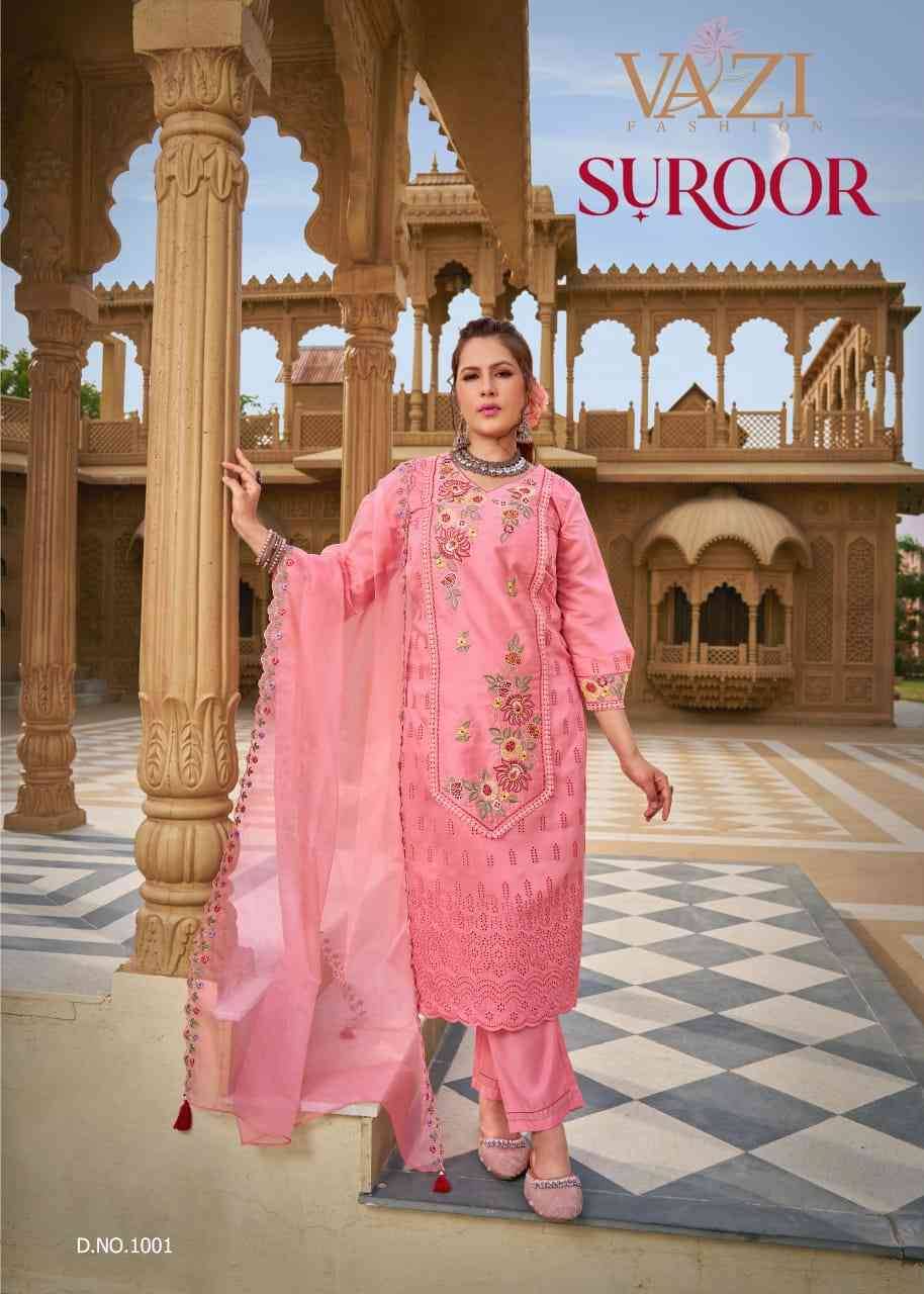 Suroor By Vazi 1001 To 1004 Series Beautiful Festive Suits Colorful Stylish Fancy Casual Wear & Ethnic Wear Pure Chanderi Dresses At Wholesale Price