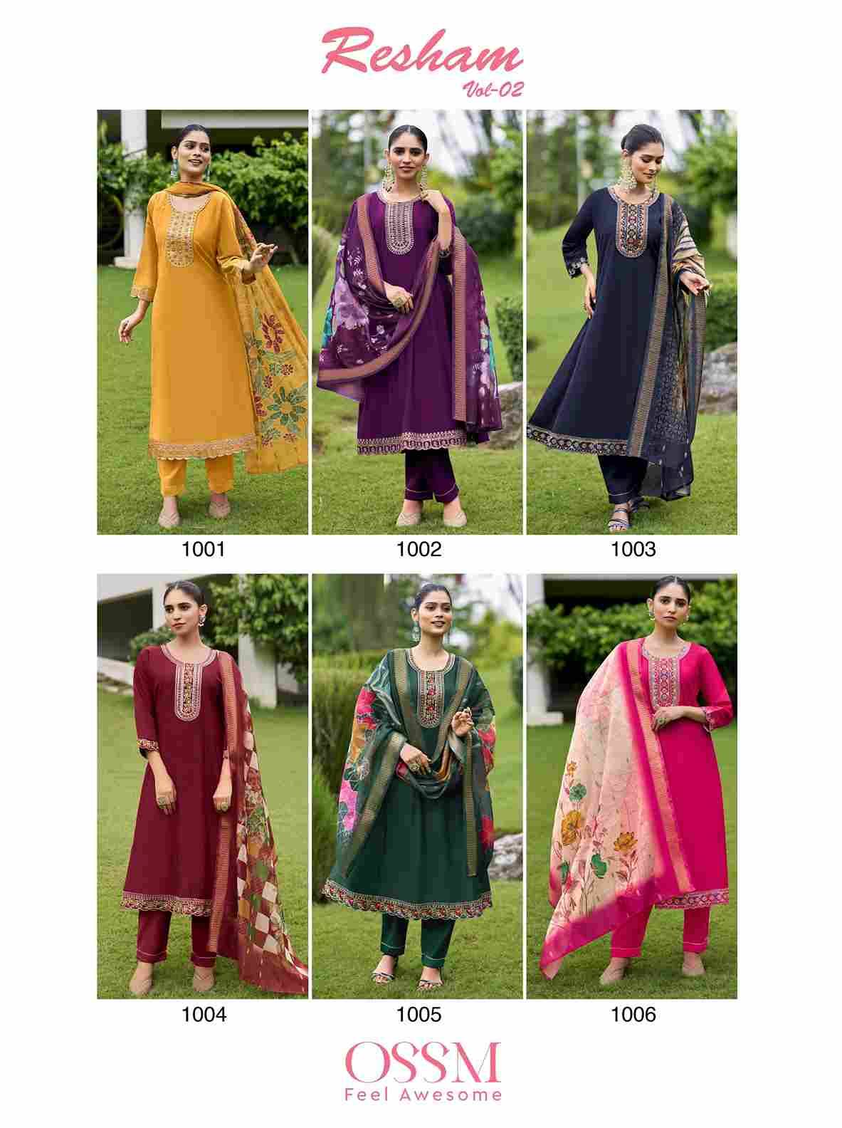 Resham Vol-2 By Ossm 1001 To 1006 Series Beautiful Festive Suits Colorful Stylish Fancy Casual Wear & Ethnic Wear Pure Viscose Silk Dresses At Wholesale Price