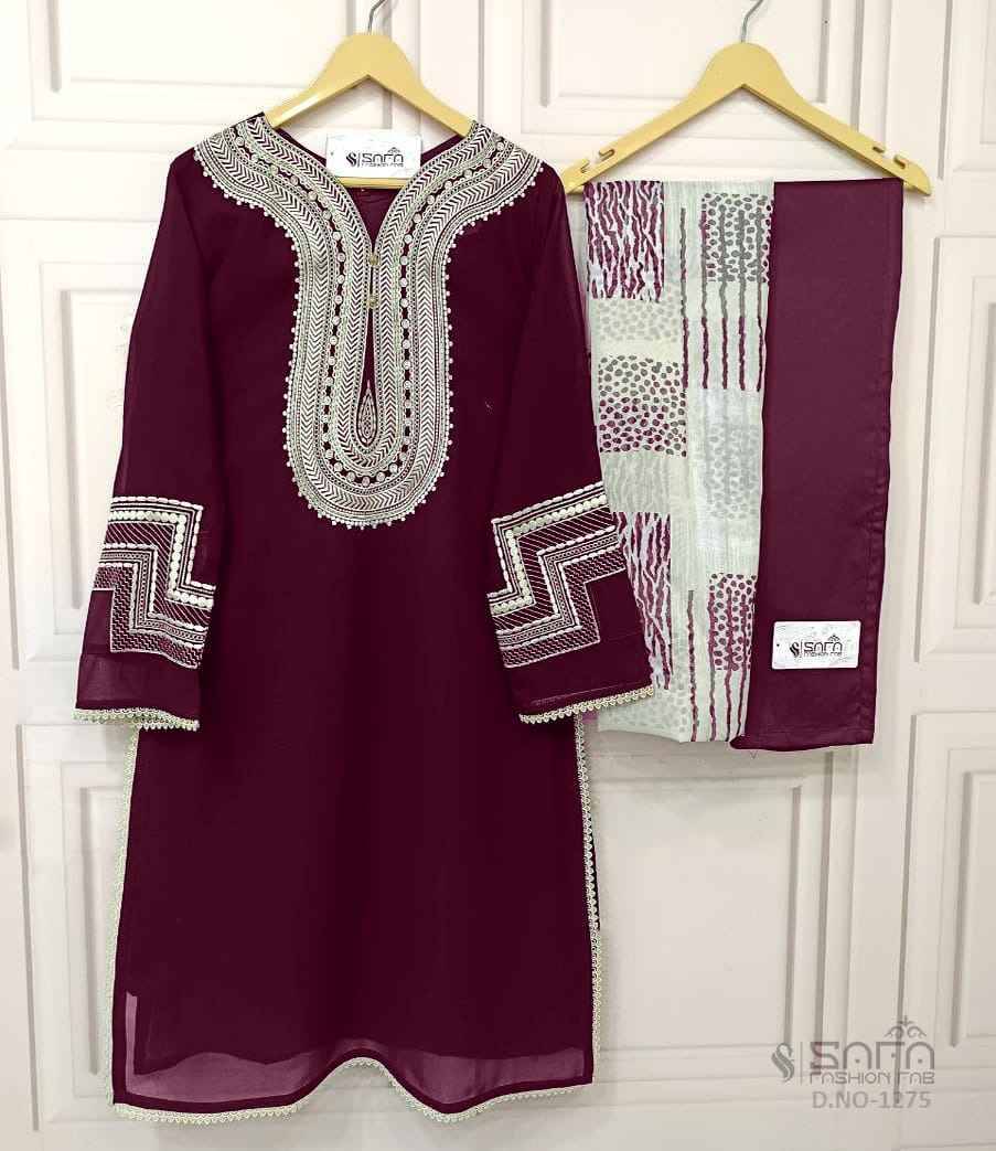 Safa 1275 Colours Vol-2 By Safa Fashion 1275-E To 1275-F Series Designer Stylish Fancy Colorful Beautiful Party Wear & Ethnic Wear Collection Heavy Georgette Dresses At Wholesale Price