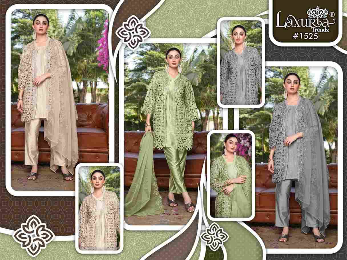 Luxuria Trendz 1525 Colours By Luxuria 1525-A To 1525-C Series Beautiful Pakistani Suits Colorful Stylish Fancy Casual Wear & Ethnic Wear Vichitra Dresses At Wholesale Price