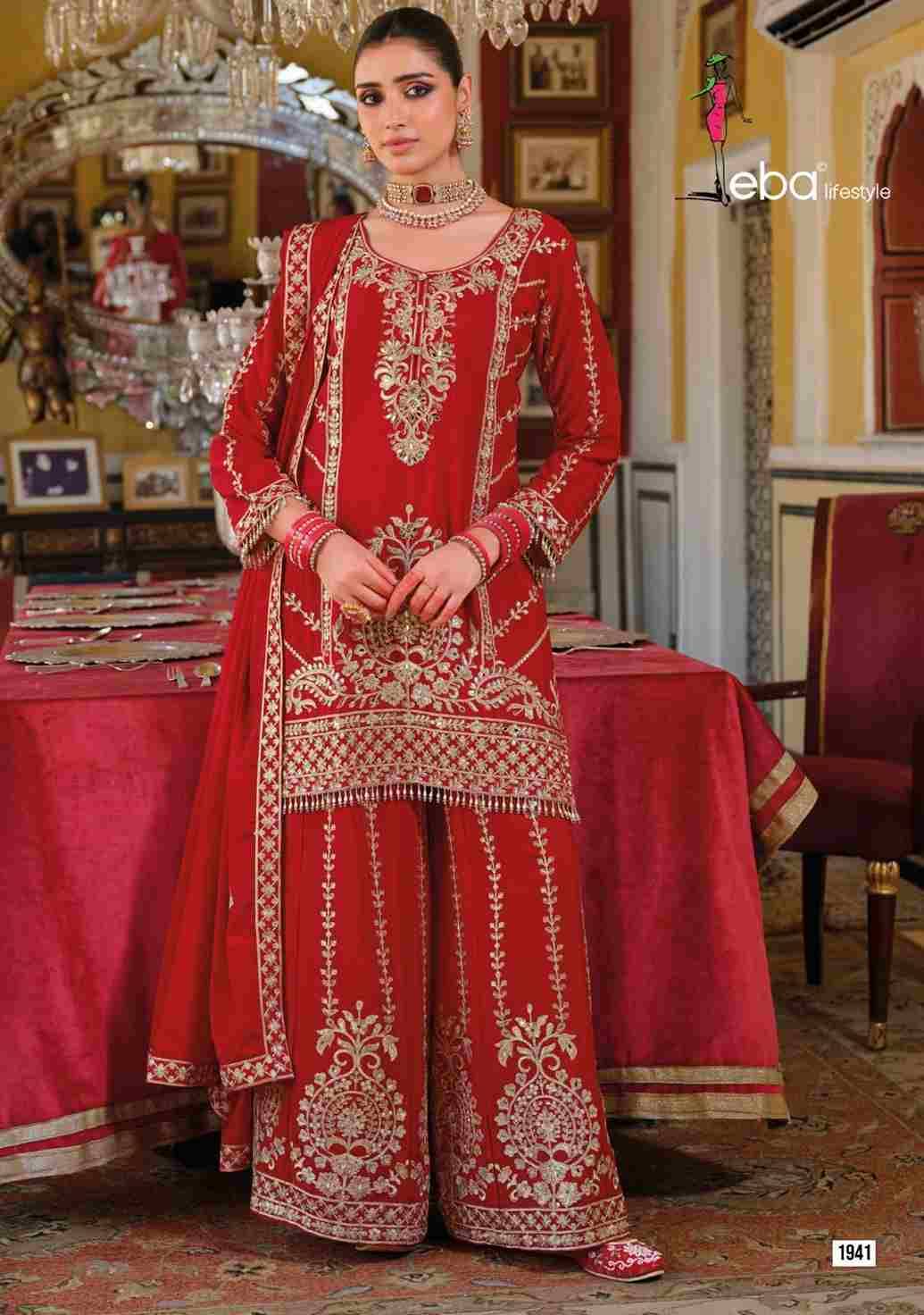 Sundari By Eba Lifestyle Combo Set 1941 To 1944 Series Beautiful Sharara Suits Colorful Stylish Fancy Casual Wear & Ethnic Wear Heavy Chinnon Embroidery Dresses At Wholesale Price