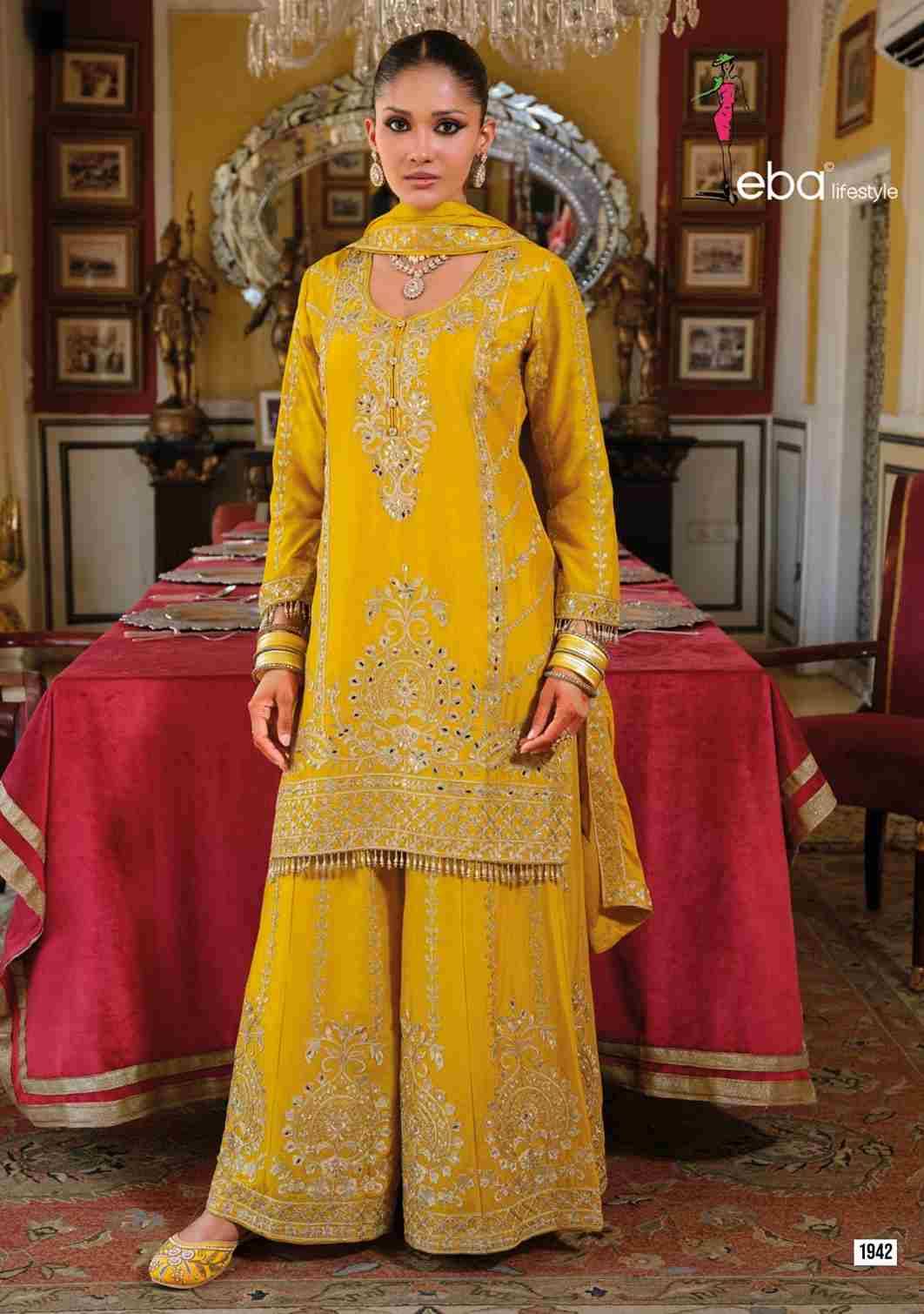 Sundari By Eba Lifestyle Combo Set 1941 To 1944 Series Beautiful Sharara Suits Colorful Stylish Fancy Casual Wear & Ethnic Wear Heavy Chinnon Embroidery Dresses At Wholesale Price