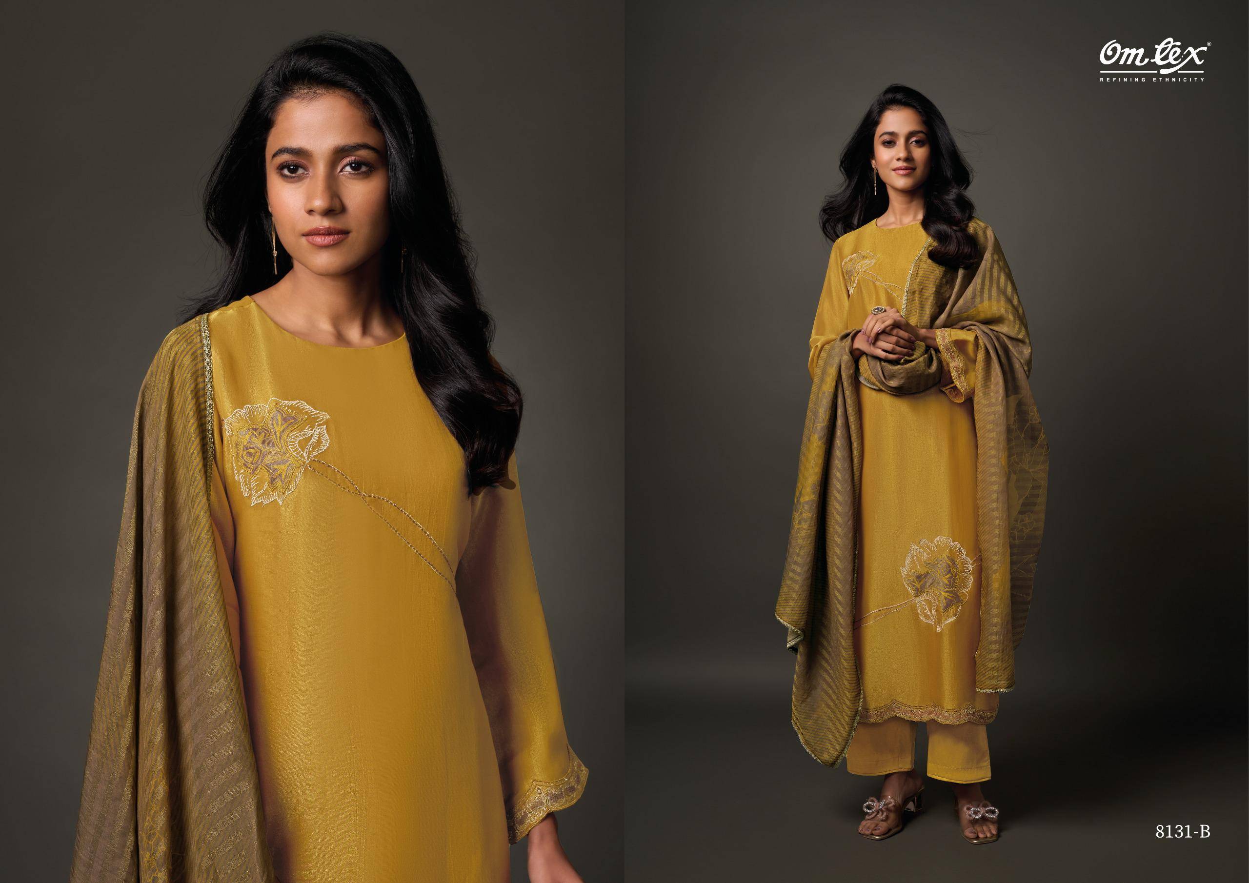 Sarina By Om Tex 8131-A To 8131-B Series Beautiful Festive Suits Colorful Stylish Fancy Casual Wear & Ethnic Wear Silk Print With Work Dresses At Wholesale Price