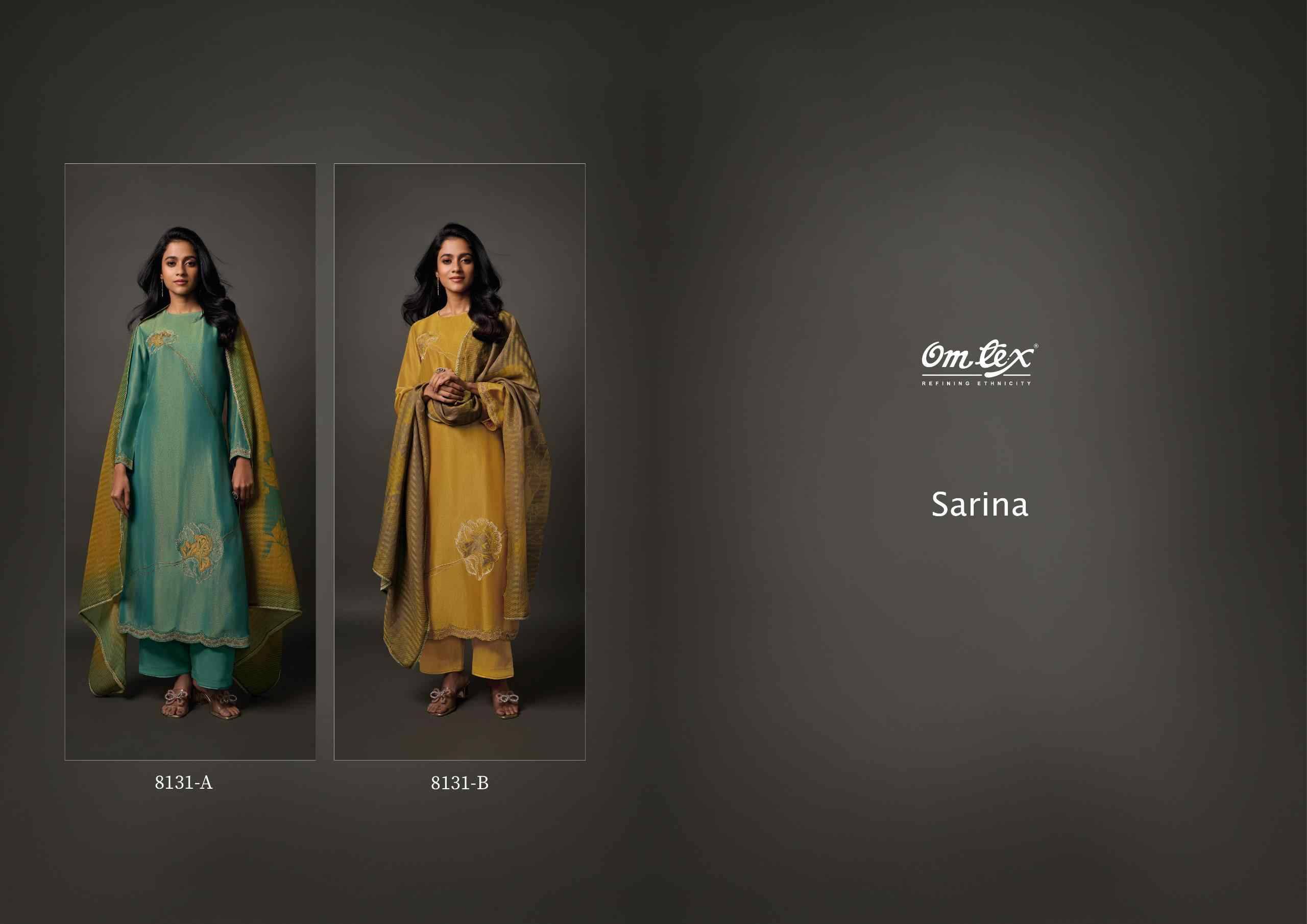 Sarina By Om Tex 8131-A To 8131-B Series Beautiful Festive Suits Colorful Stylish Fancy Casual Wear & Ethnic Wear Silk Print With Work Dresses At Wholesale Price