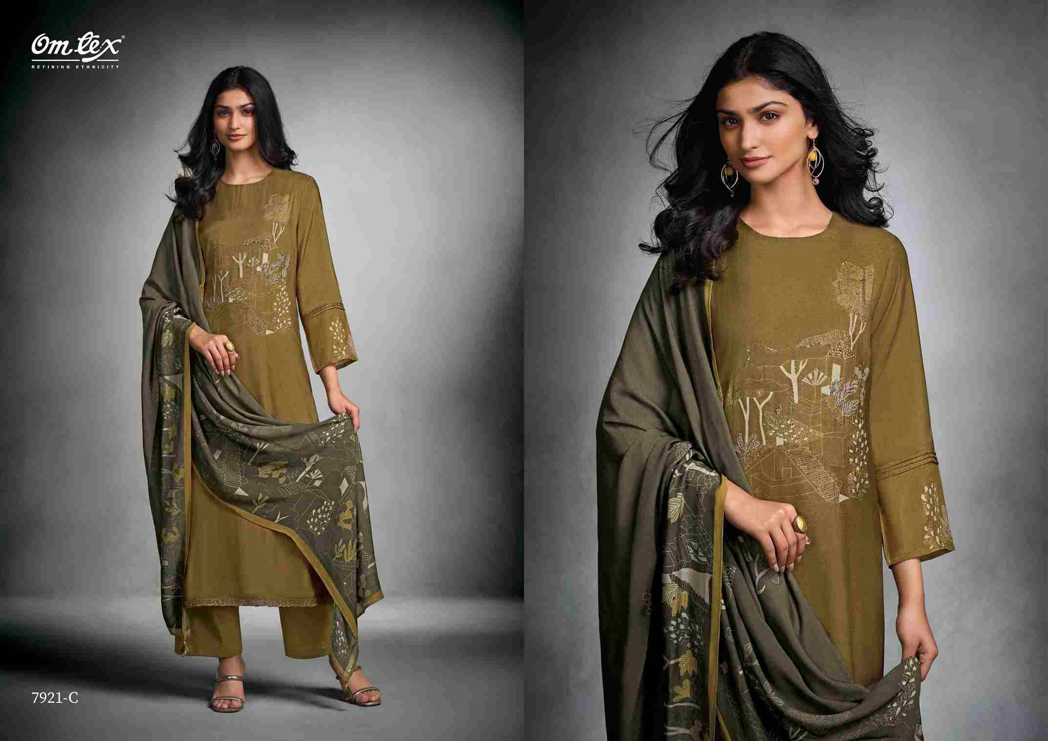 Navastra By Om Tex 7921-A To 7921-D Series Beautiful Festive Suits Colorful Stylish Fancy Casual Wear & Ethnic Wear Silk Print With Work Dresses At Wholesale Price