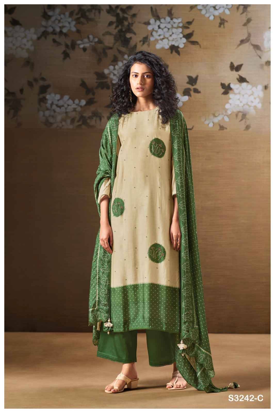 Harina-3242 By Ganga Fashion 3242-A To 3242-D Series Beautiful Festive Suits Colorful Stylish Fancy Casual Wear & Ethnic Wear Pure Bemberg Silk Dresses At Wholesale Price