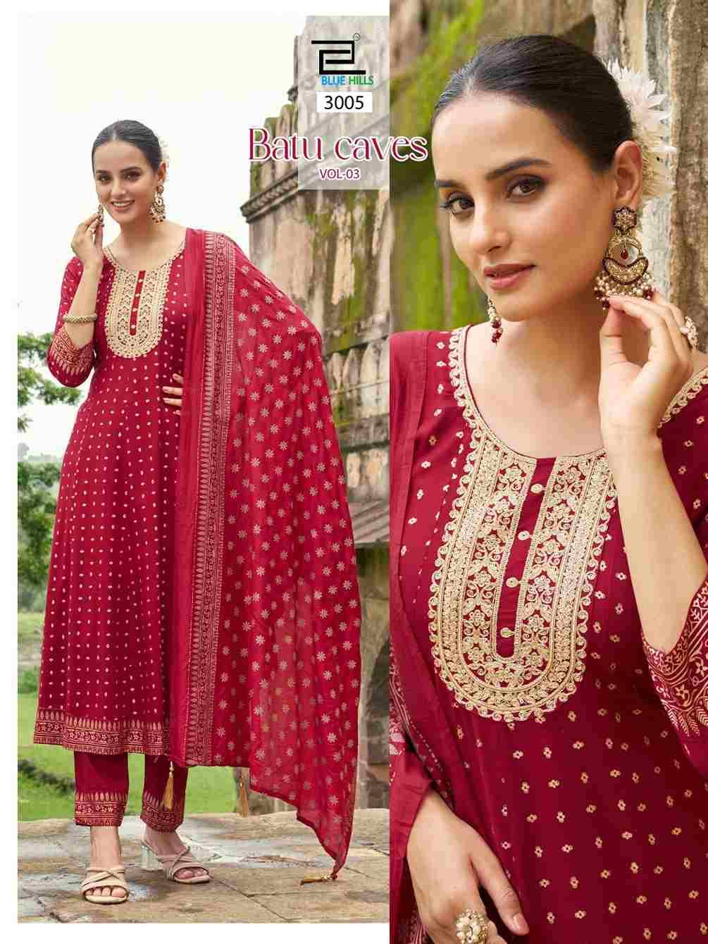 Batu Caves Vol-2 By Blue Hills 3001 To 3006 Series Beautiful Festive Suits Stylish Fancy Colorful Casual Wear & Ethnic Wear Rayon Dresses At Wholesale Price