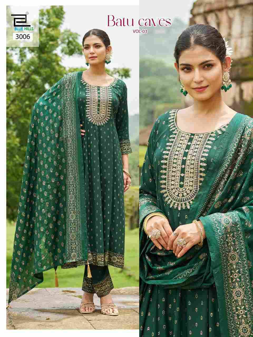 Batu Caves Vol-2 By Blue Hills 3001 To 3006 Series Beautiful Festive Suits Stylish Fancy Colorful Casual Wear & Ethnic Wear Rayon Dresses At Wholesale Price