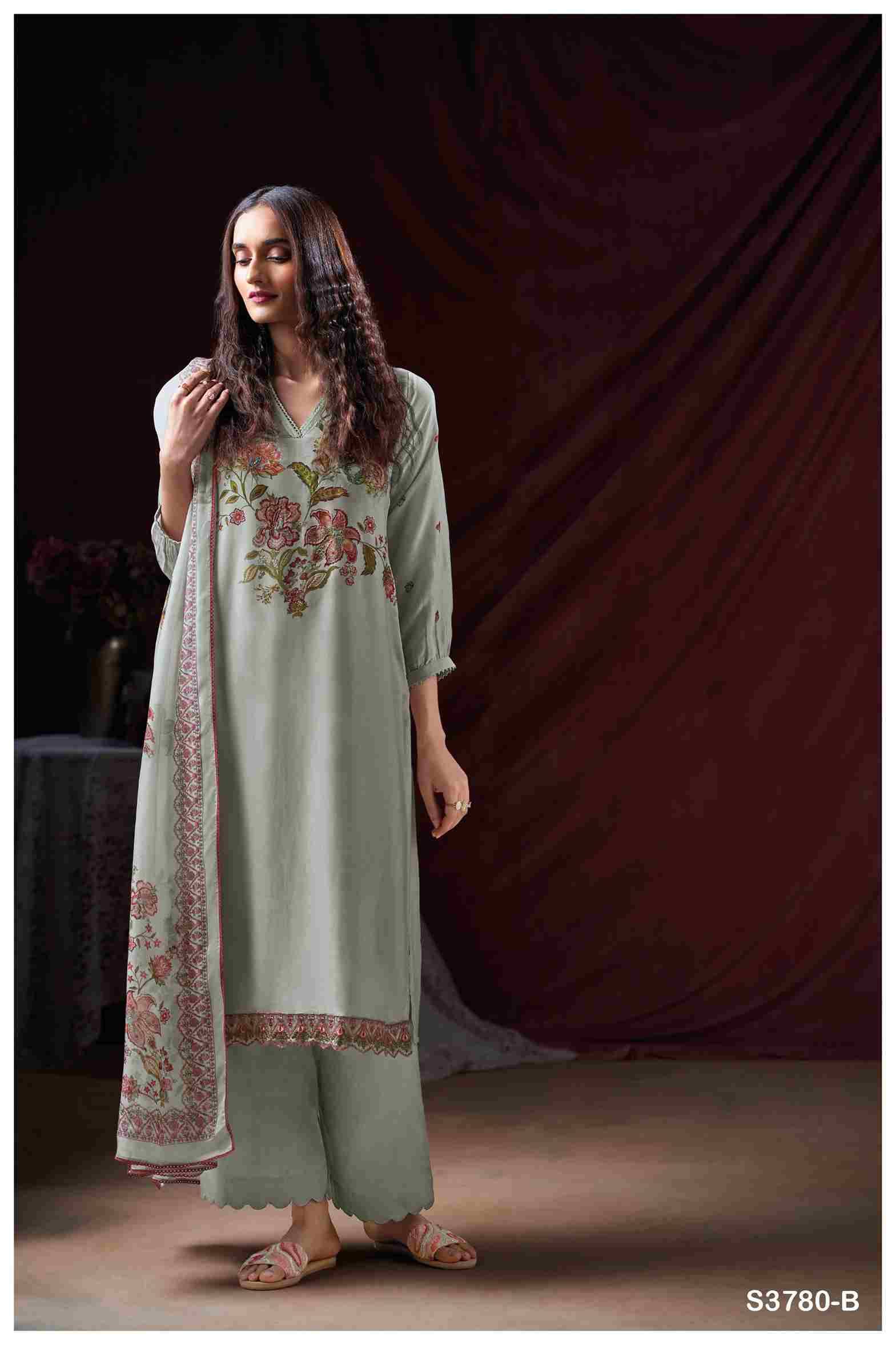 Grezia-3780 By Ganga Fashion 3780-A To 3780-B Series Beautiful Festive Suits Colorful Stylish Fancy Casual Wear & Ethnic Wear Pure Bemberg Silk Dresses At Wholesale Price