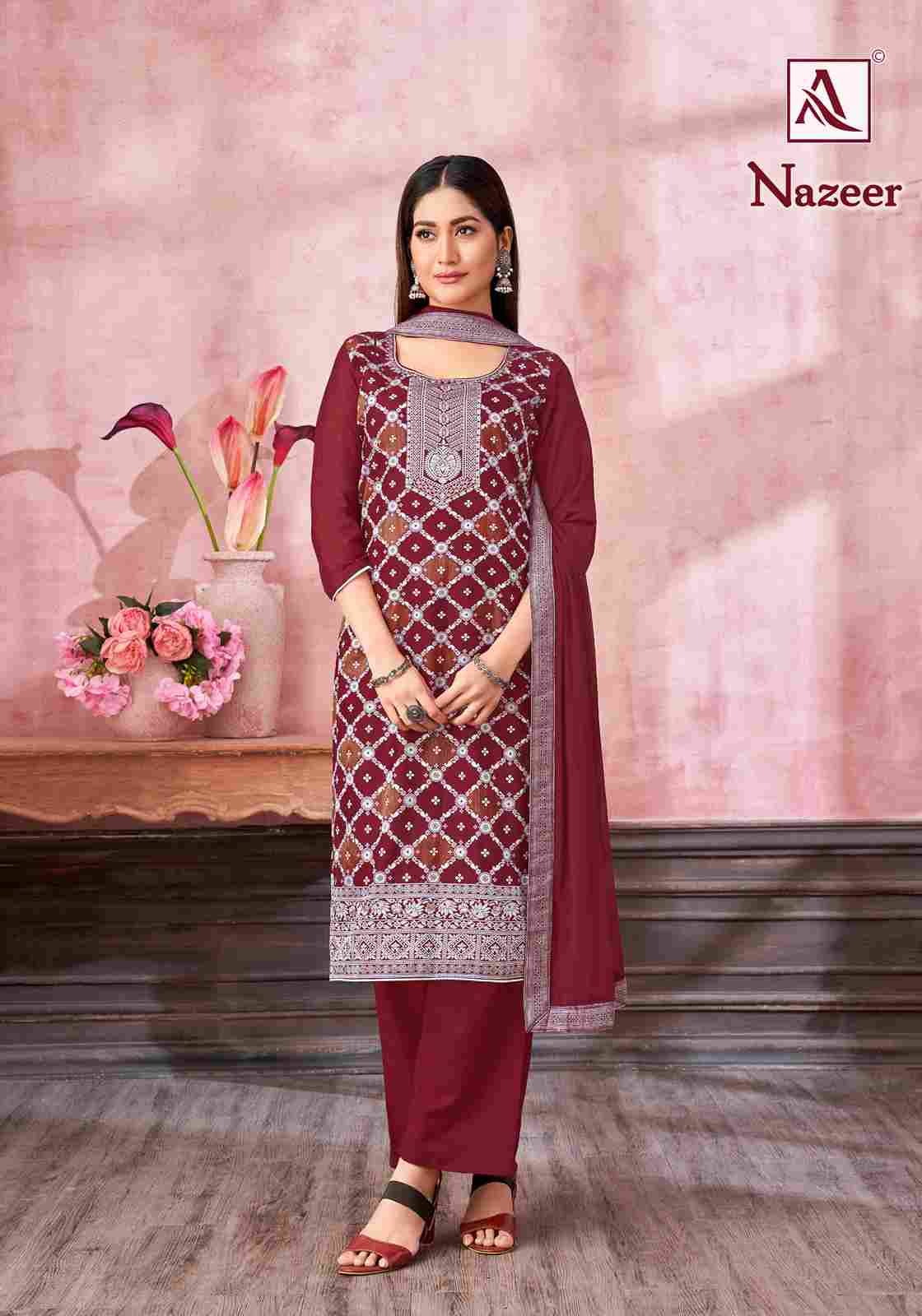 Nazeer By Alok Suit 1702-001 To 1702-006 Series Beautiful Festive Suits Colorful Stylish Fancy Casual Wear & Ethnic Wear Muslin Jacquard Dresses At Wholesale Price