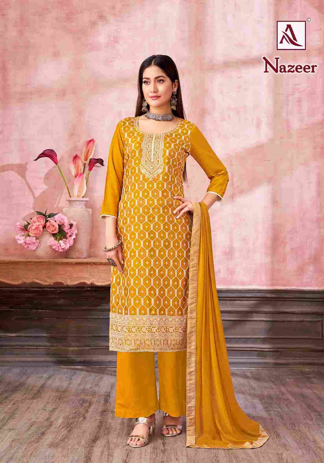 Nazeer By Alok Suit 1702-001 To 1702-006 Series Beautiful Festive Suits Colorful Stylish Fancy Casual Wear & Ethnic Wear Muslin Jacquard Dresses At Wholesale Price