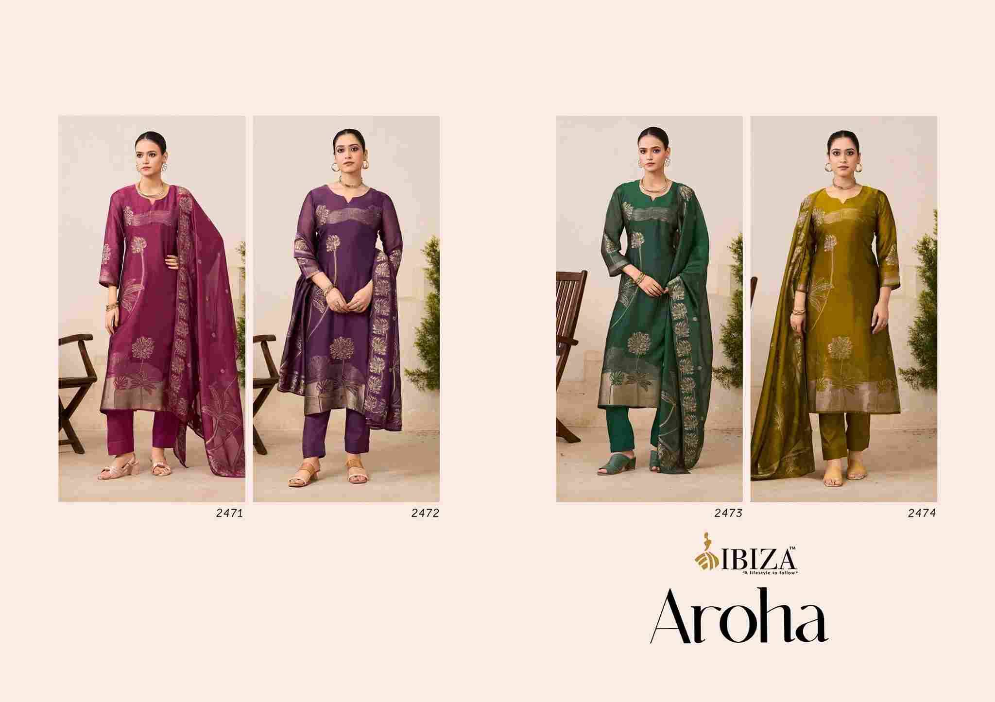 Aroha By Ibiza 2471 To 2474 Series Designer Festive Suits Beautiful Fancy Stylish Colorful Party Wear & Occasional Wear Pure Silk Jacquard Dresses At Wholesale Price