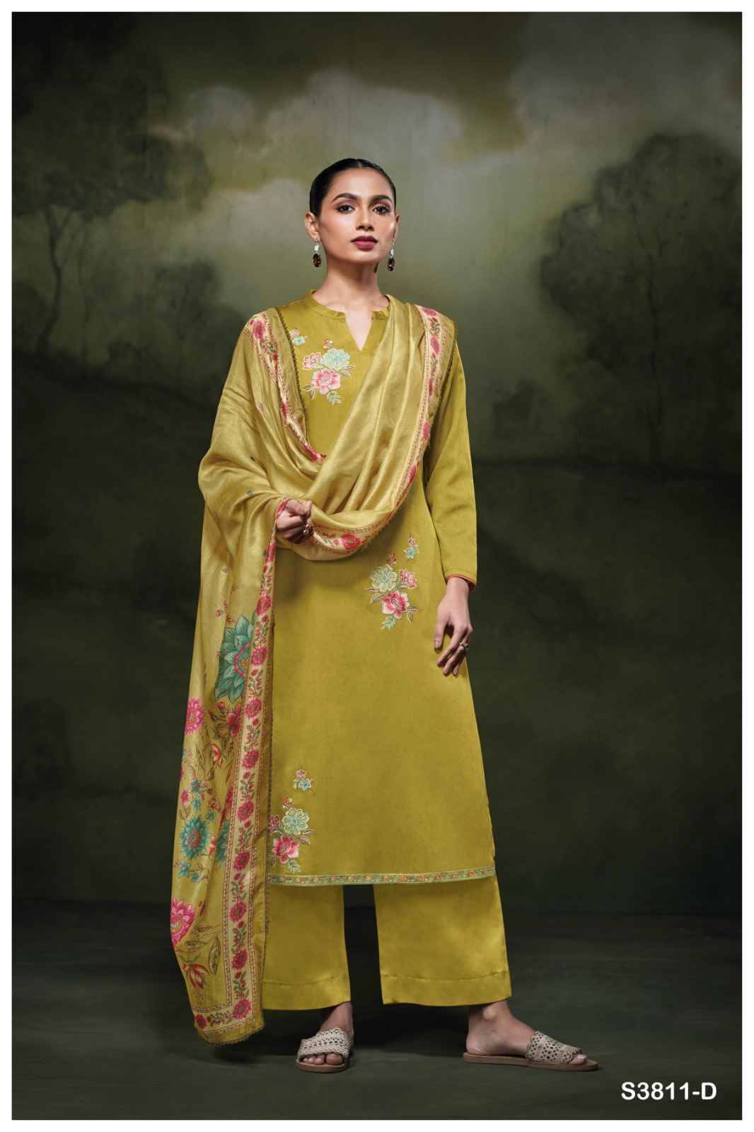 Yennoha-3811 By Ganga Fashion 3811-A To 3811-D Series Beautiful Festive Suits Colorful Stylish Fancy Casual Wear & Ethnic Wear Pure Cotton Satin Dresses At Wholesale Price