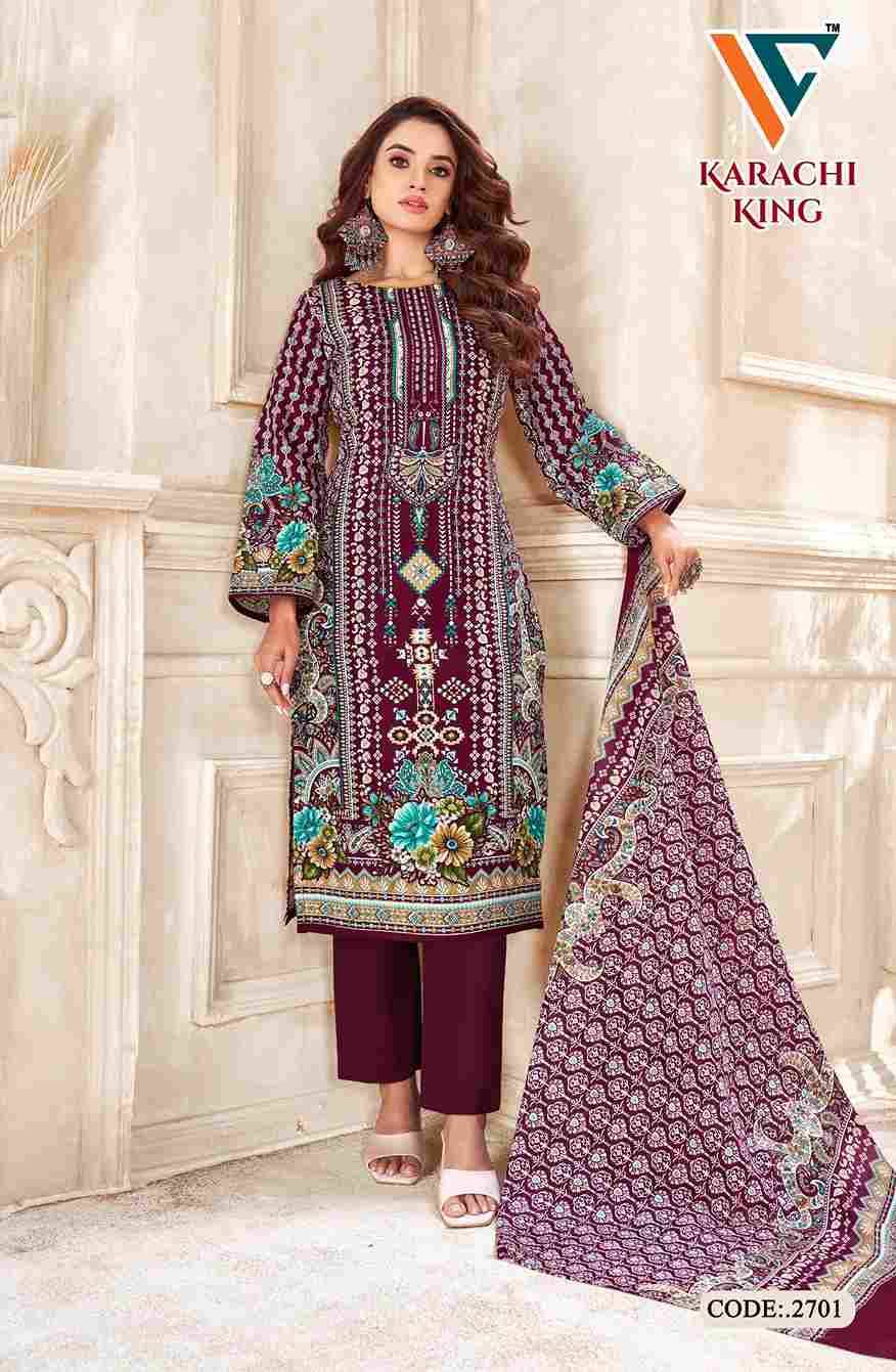 Karachi King Vol-27 By Vandana Creation 2701 To 2708 Series Beautiful Festive Suits Stylish Fancy Colorful Casual Wear & Ethnic Wear Cotton Print Dresses At Wholesale Price