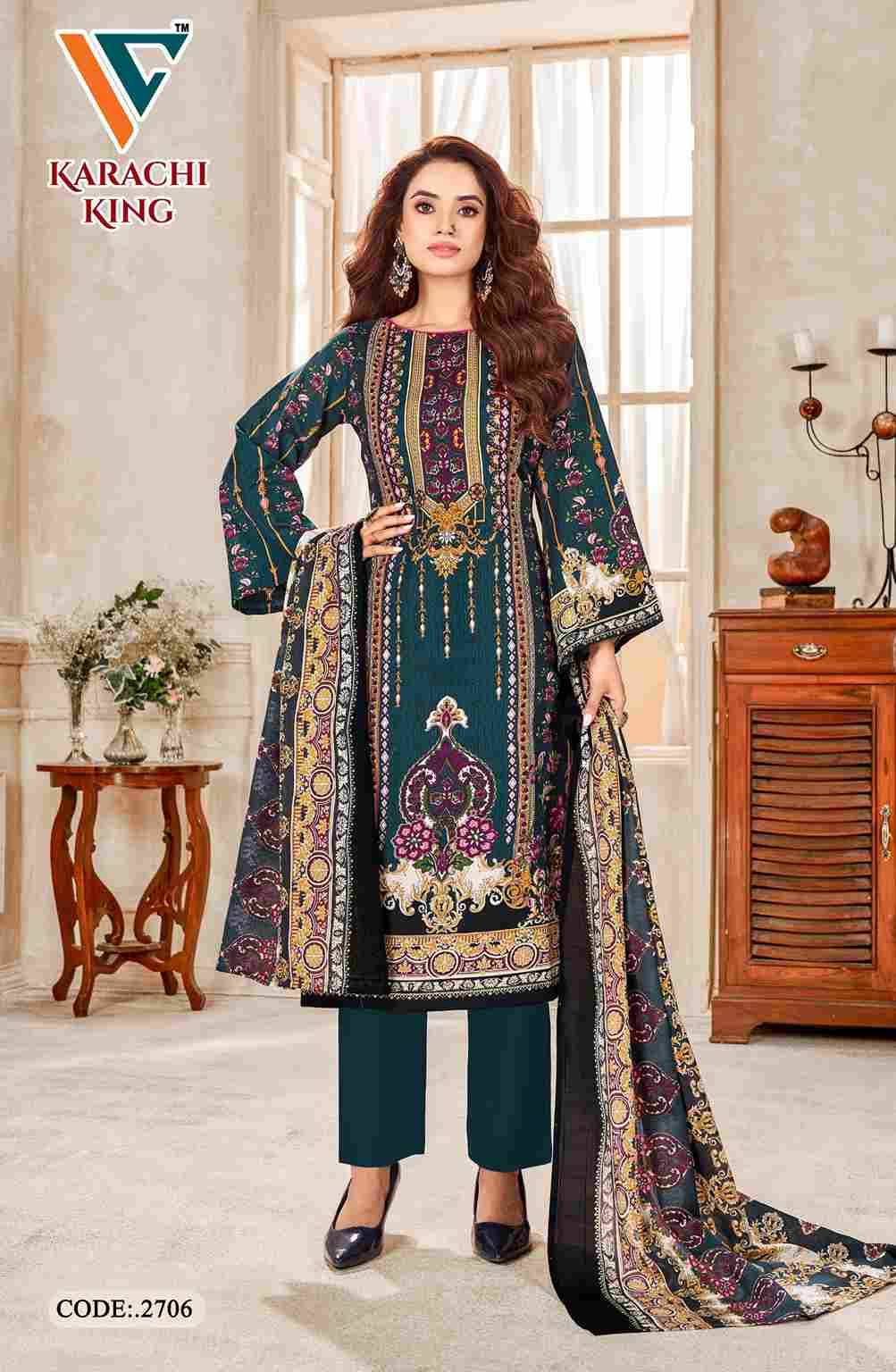 Karachi King Vol-27 By Vandana Creation 2701 To 2708 Series Beautiful Festive Suits Stylish Fancy Colorful Casual Wear & Ethnic Wear Cotton Print Dresses At Wholesale Price