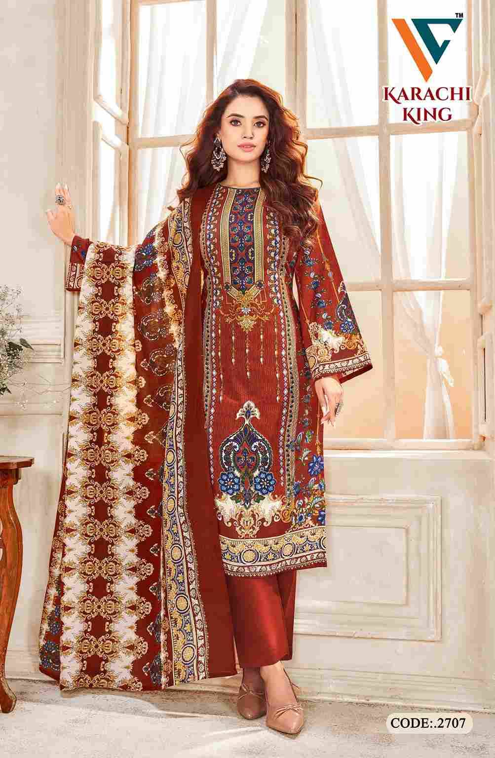 Karachi King Vol-27 By Vandana Creation 2701 To 2708 Series Beautiful Festive Suits Stylish Fancy Colorful Casual Wear & Ethnic Wear Cotton Print Dresses At Wholesale Price
