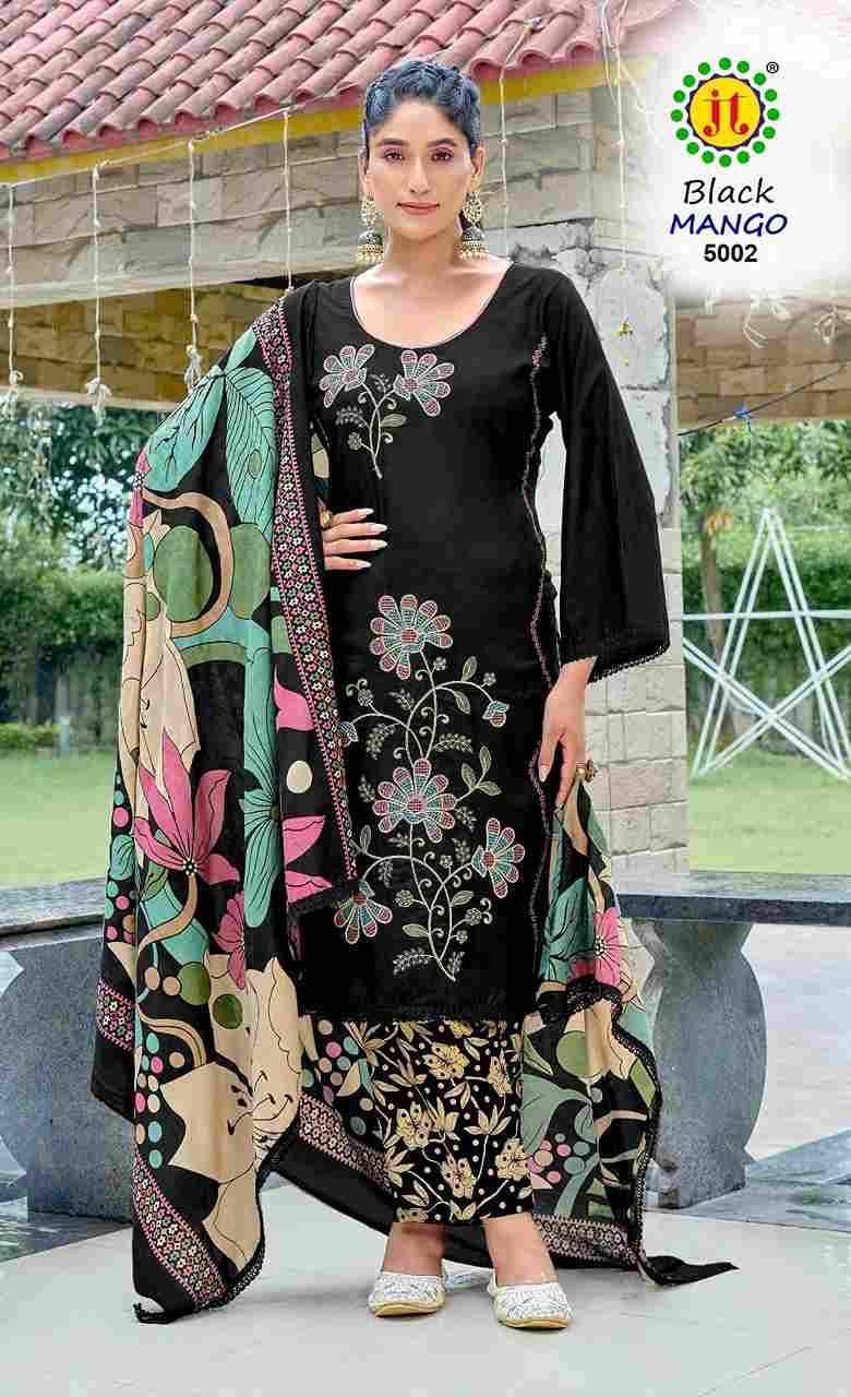 Black Mango Vol-5 By JT 5001 To 5005 Series Beautiful Festive Suits Colorful Stylish Fancy Casual Wear & Ethnic Wear Rayon Dresses At Wholesale Price