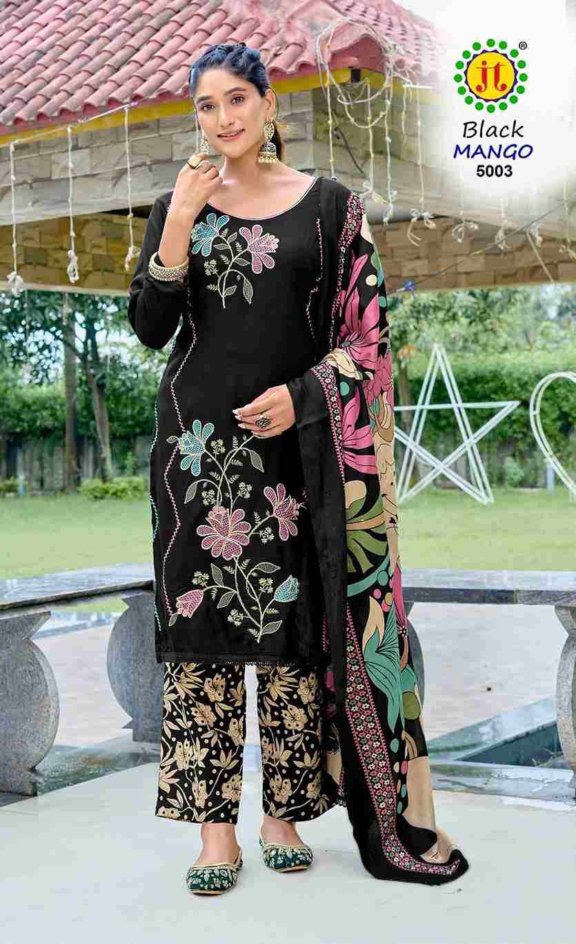 Black Mango Vol-5 By JT 5001 To 5005 Series Beautiful Festive Suits Colorful Stylish Fancy Casual Wear & Ethnic Wear Rayon Dresses At Wholesale Price