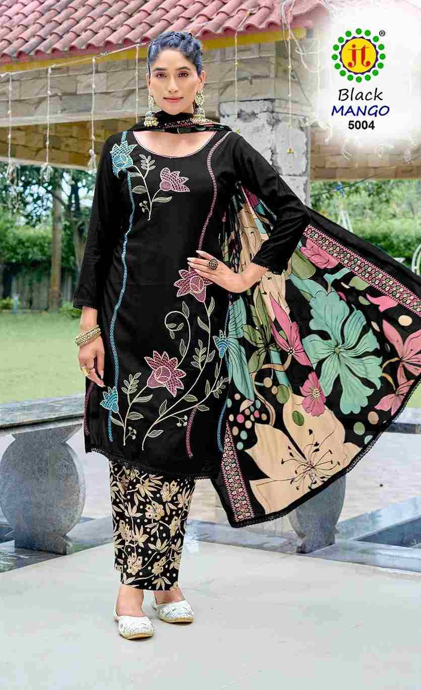 Black Mango Vol-5 By JT 5001 To 5005 Series Beautiful Festive Suits Colorful Stylish Fancy Casual Wear & Ethnic Wear Rayon Dresses At Wholesale Price