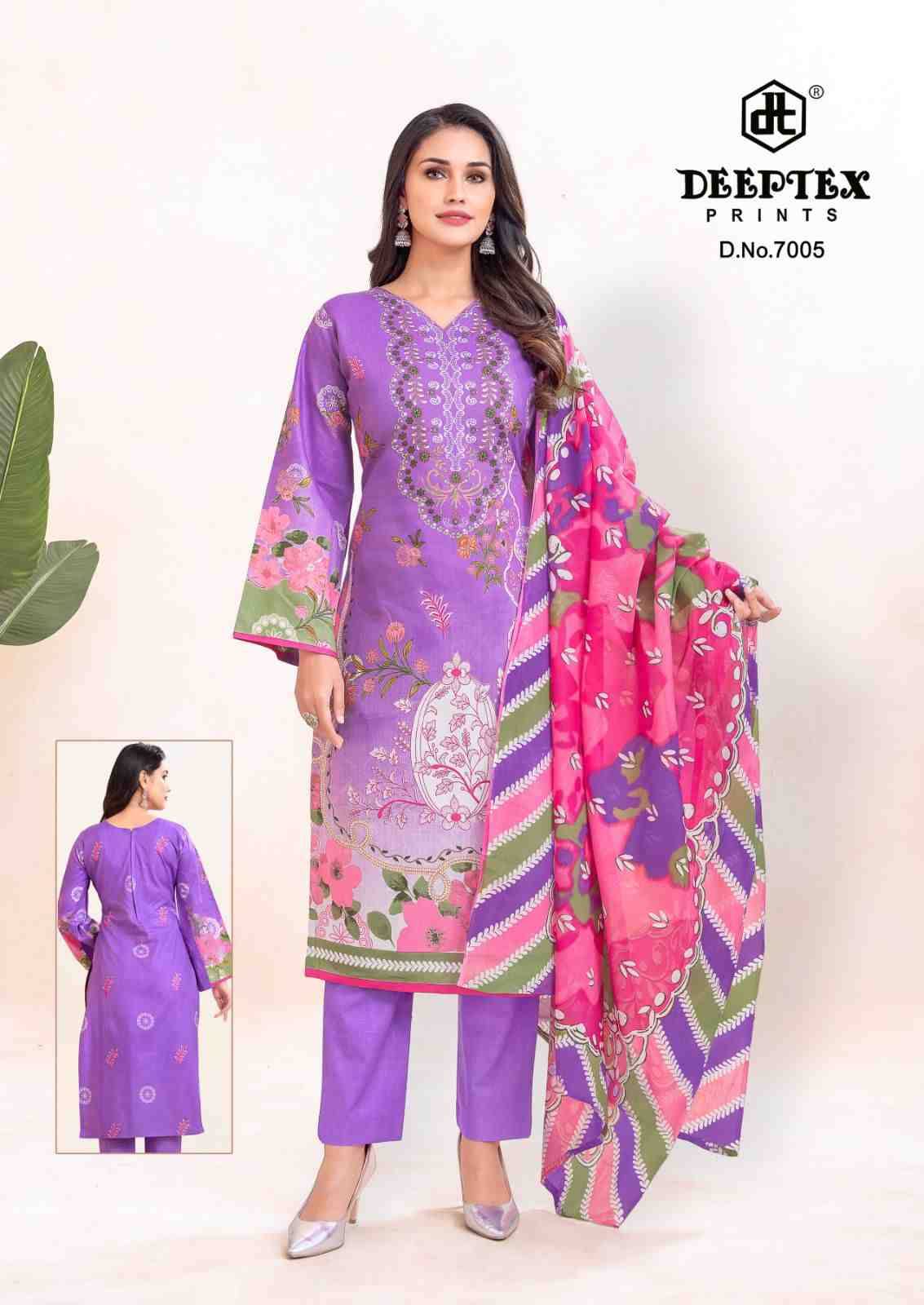 Roohi Zara Vol-7 By Deeptex Prints 7001 To 7008 Series Beautiful Stylish Festive Suits Fancy Colorful Casual Wear & Ethnic Wear & Ready To Wear Heavy Lawn Print Dresses At Wholesale Price