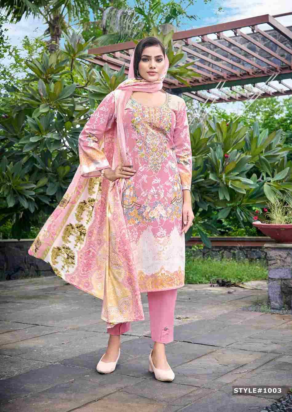 M.Prints Vol-1 By Mizaj 1001 To 1008 Series Beautiful Suits Colorful Stylish Fancy Casual Wear & Ethnic Wear Premium Cotton Print Dresses At Wholesale Price